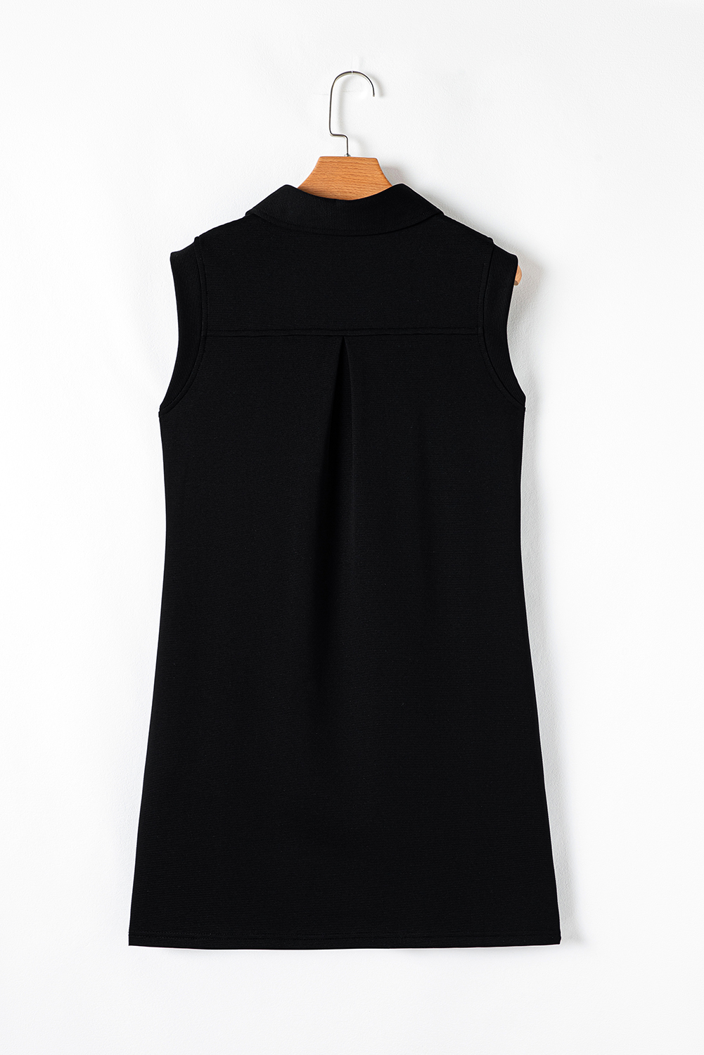 Black Sequin Bunny Doll Graphic Collared Sleeveless Mini Dress - loveforevers