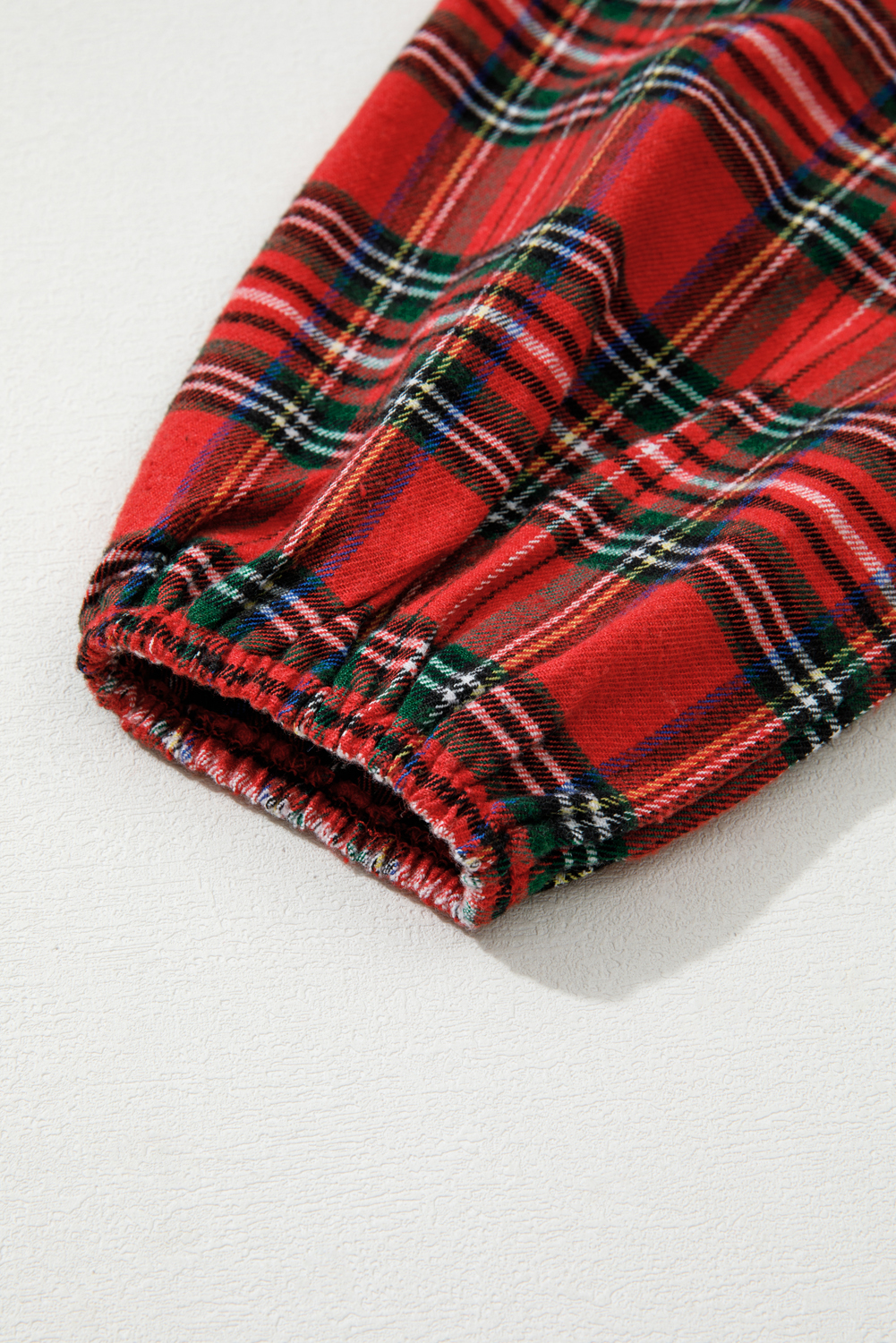 Red Plaid Print Ricrac Tiered Bubble Sleeve Mini Dress - loveforevers