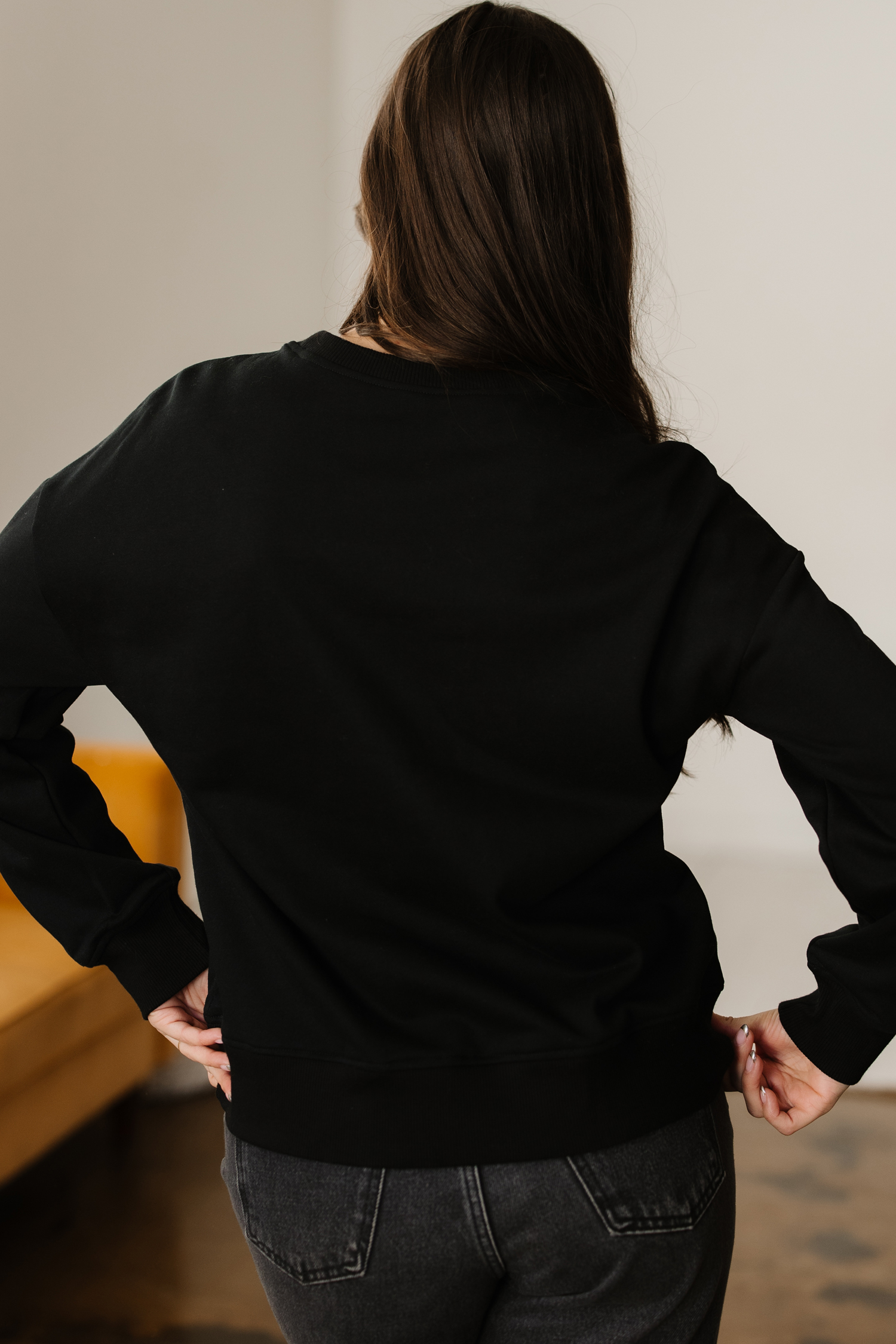 Black Chenille Game Day Graphic Drop Shoulder Sweatshirt - loveforevers