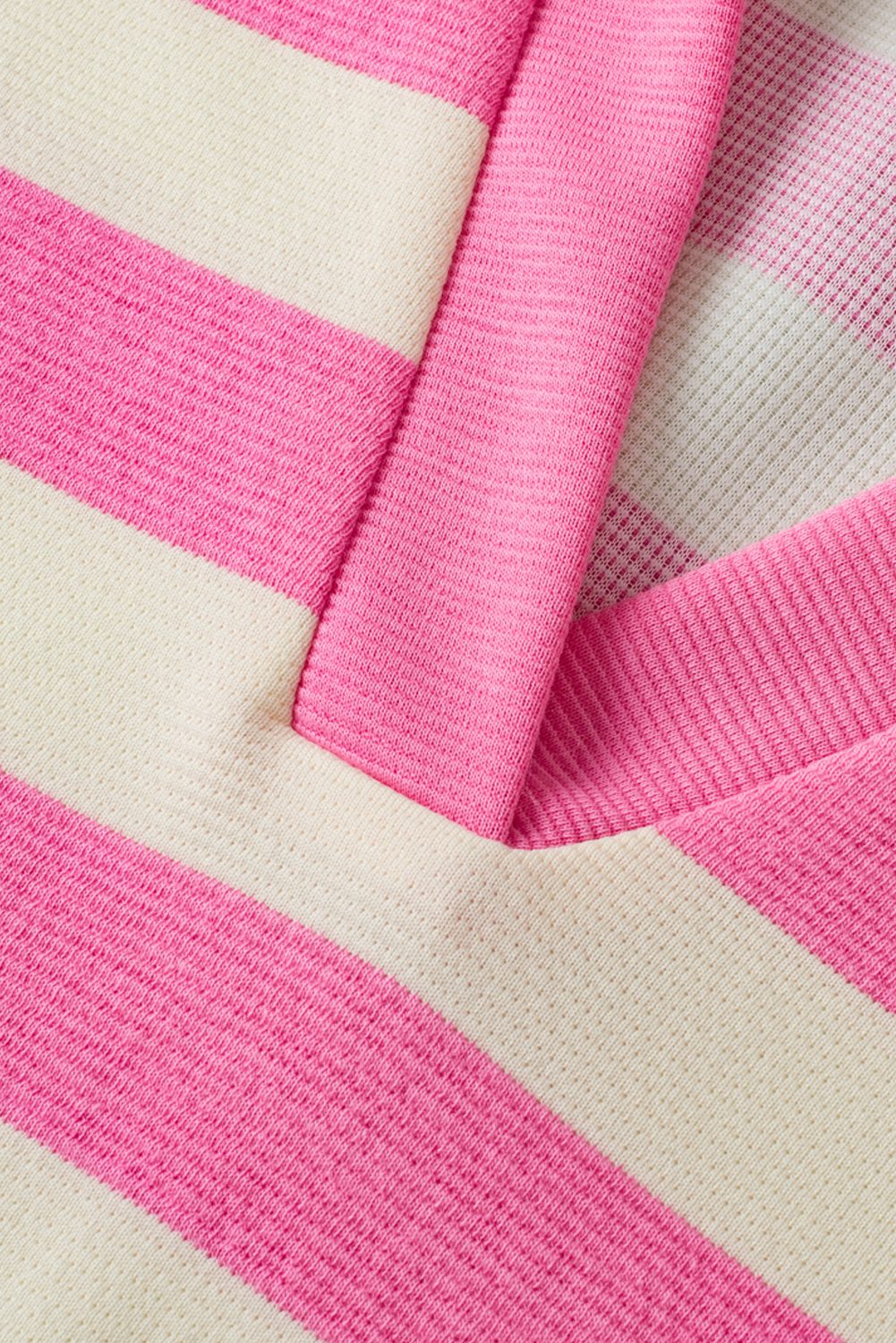 Pink Stripe V Neck Collared Cap Sleeve Top - loveforevers