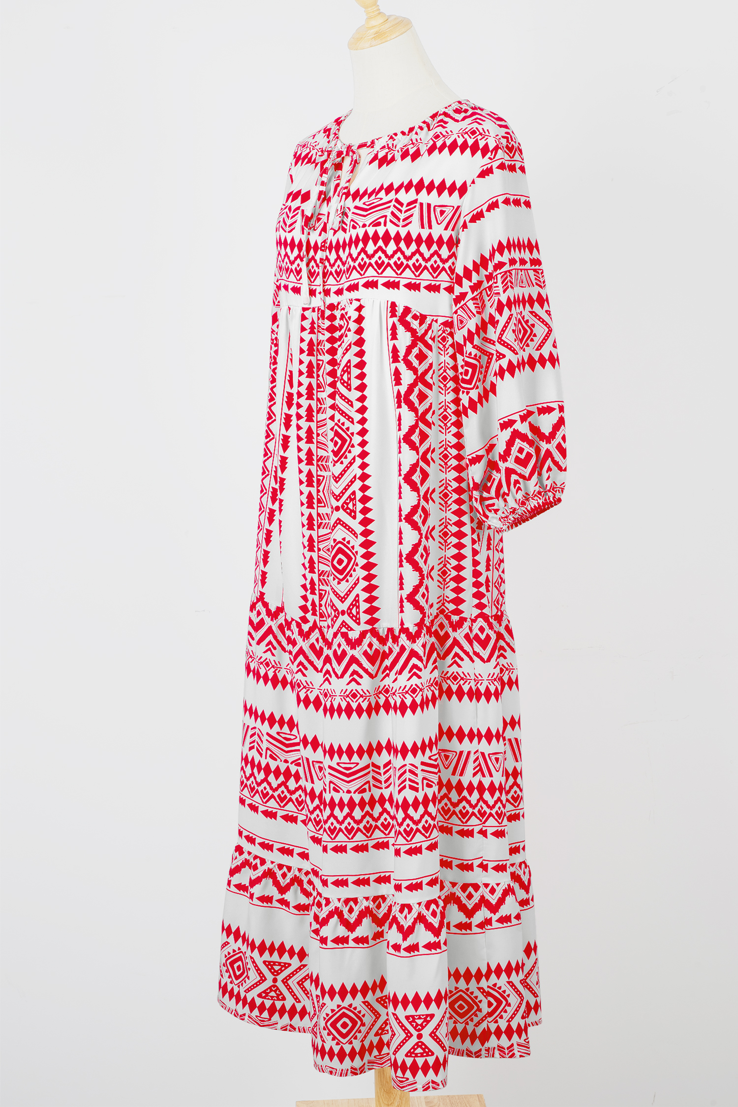 Sky Blue Boho Printed Half Sleeve Maxi Dress - loveforevers
