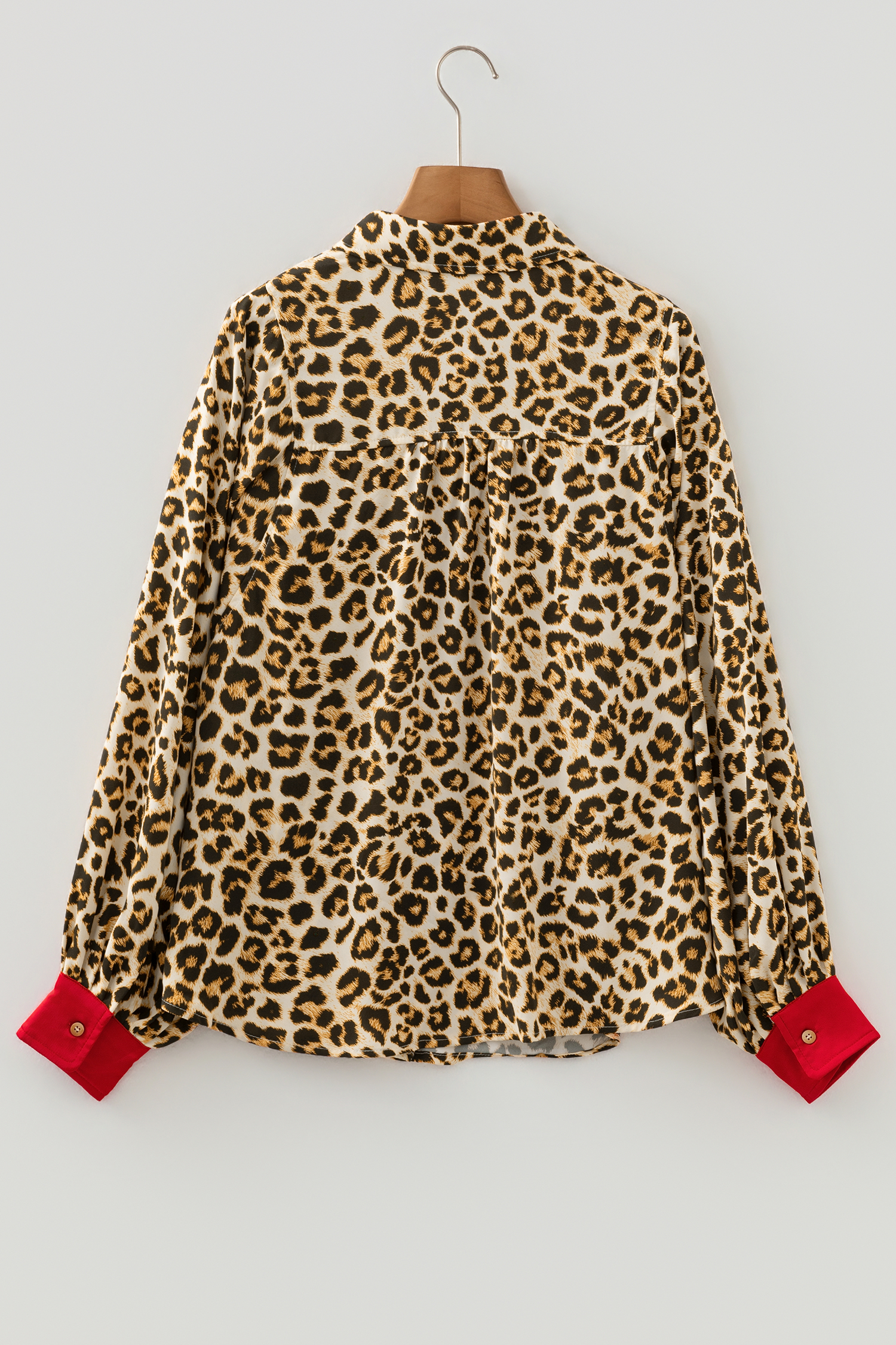 Khaki Contrast Edge Leopard Shirt - loveforevers