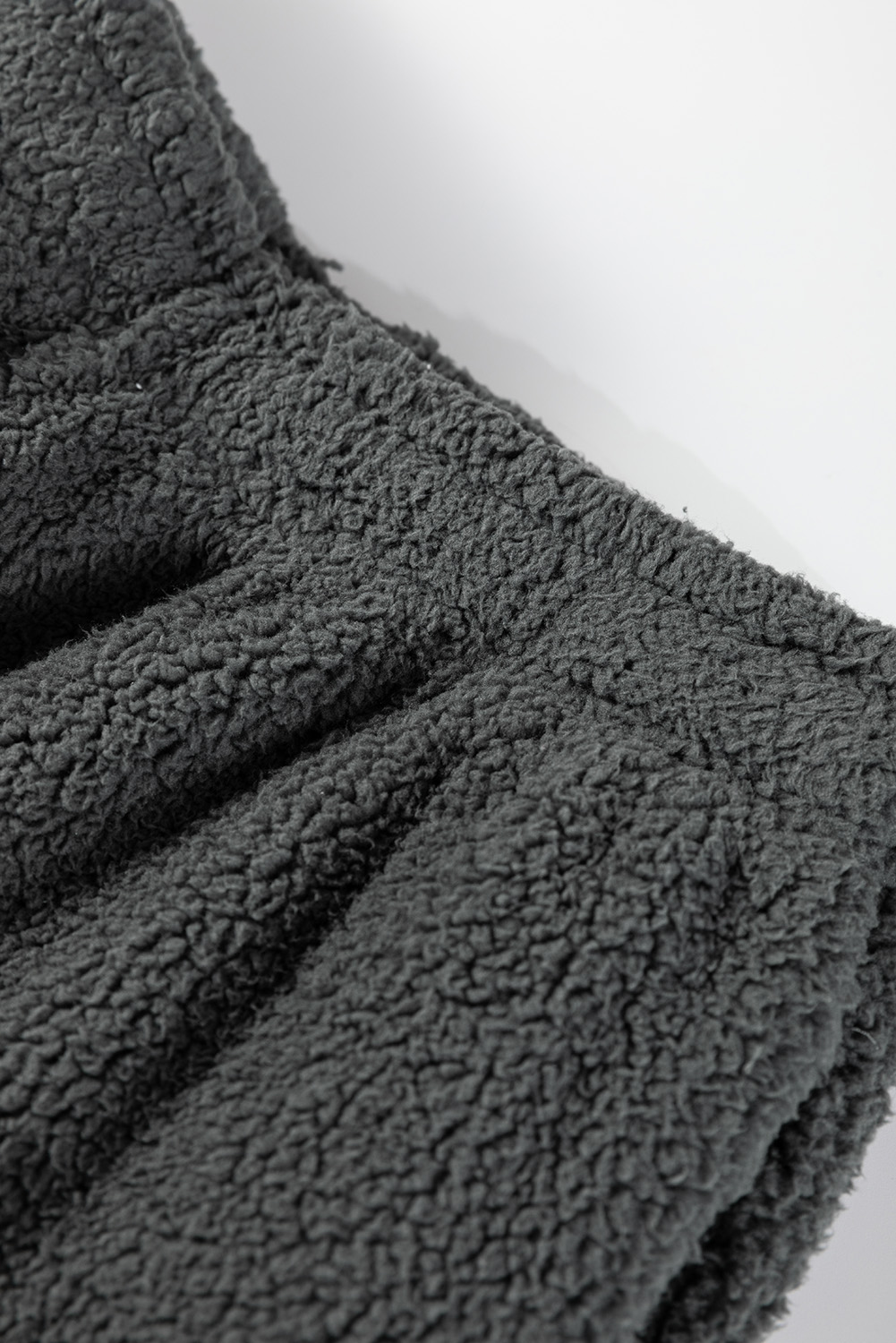Medium Grey Fuzzy Drawstring Hoodie Lounge Pants 2pcs Set - loveforevers