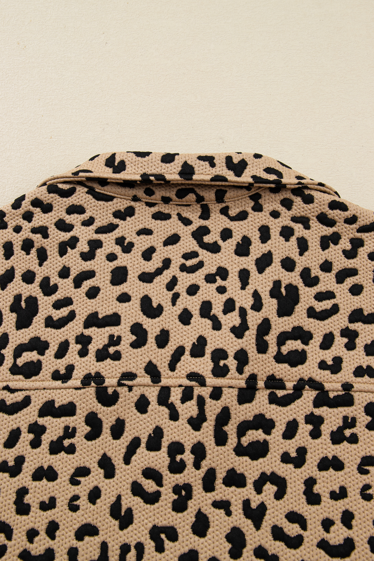 Parchment Leopard Polo Collar V Neck Pullover Top - loveforevers