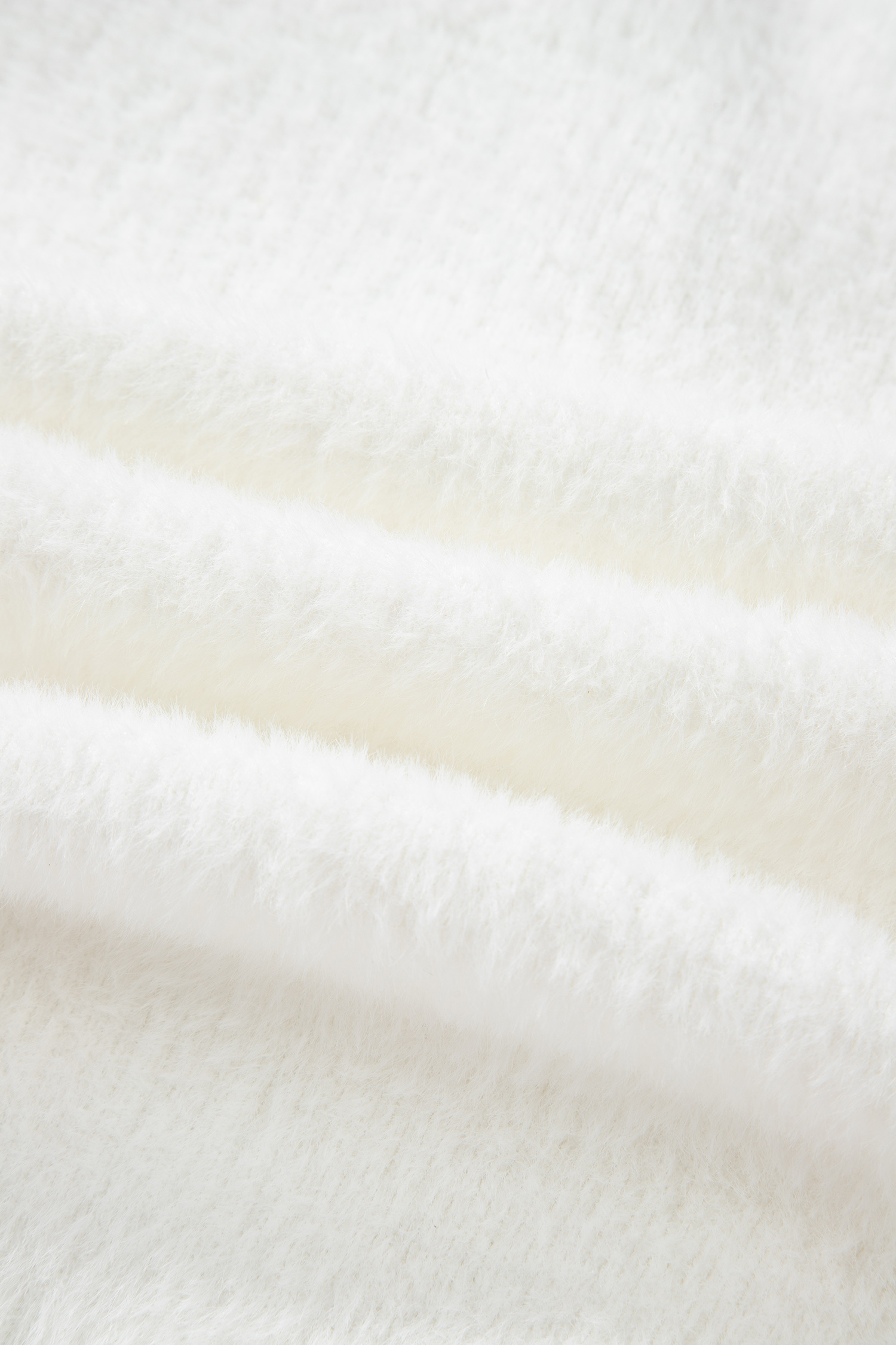 White Fuzzy Buttoned Front Midi Solid Cardigan - loveforevers
