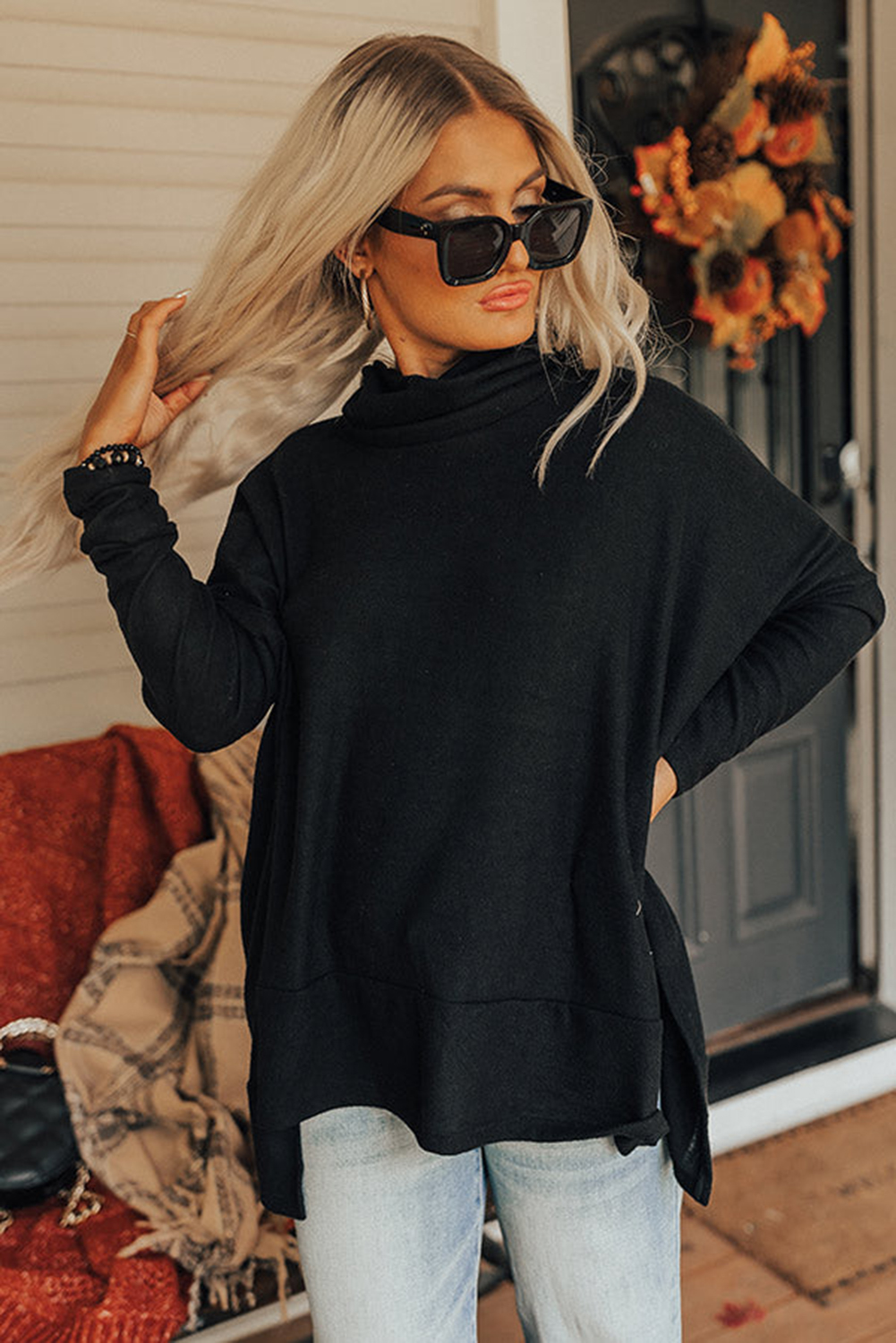Jungle Green Cowl Neck Shift Tunic Top - loveforevers