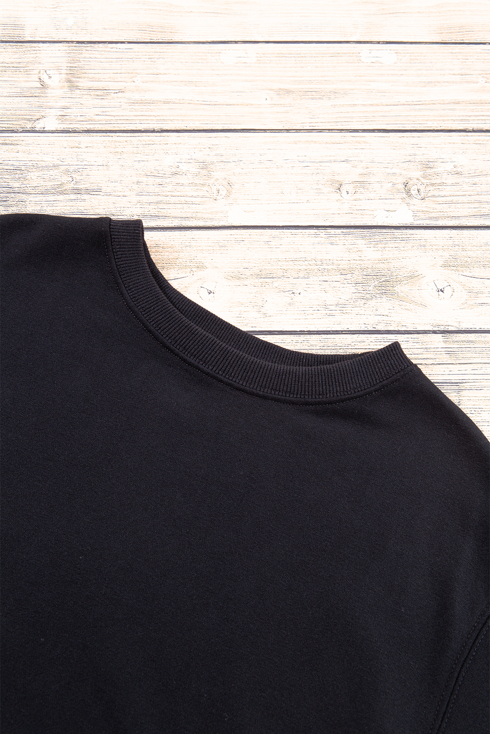 Navy Blue Plain Drop Shoulder Crewneck Pullover Sweatshirt - loveforevers