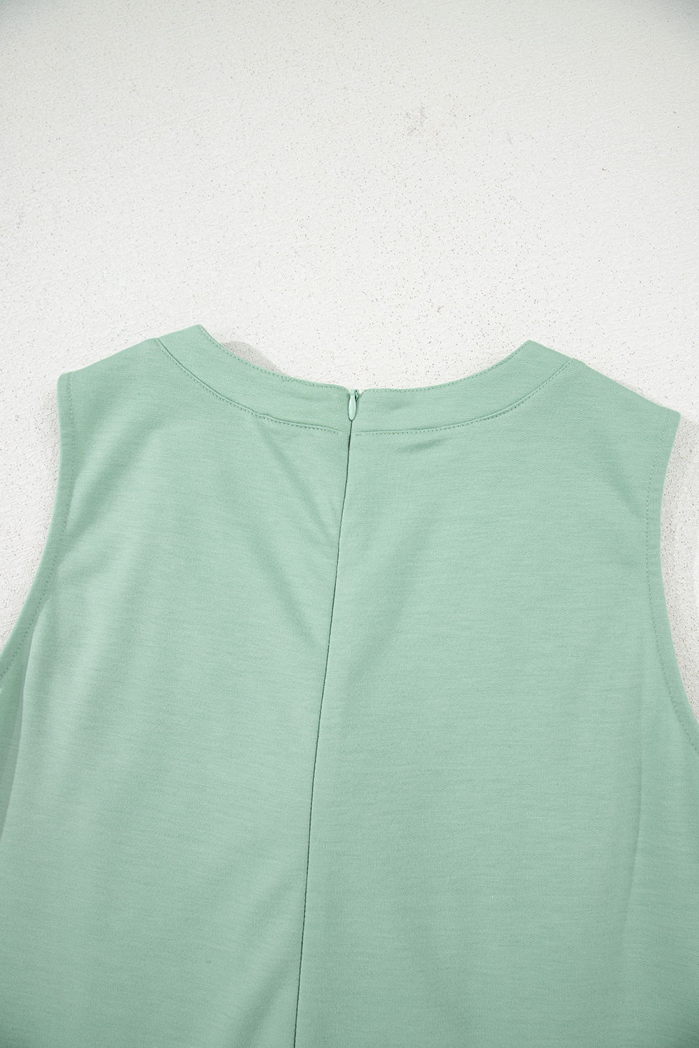 Smoke Green Tie V Neck Pintuck Sleeveless Loose Romper - loveforevers