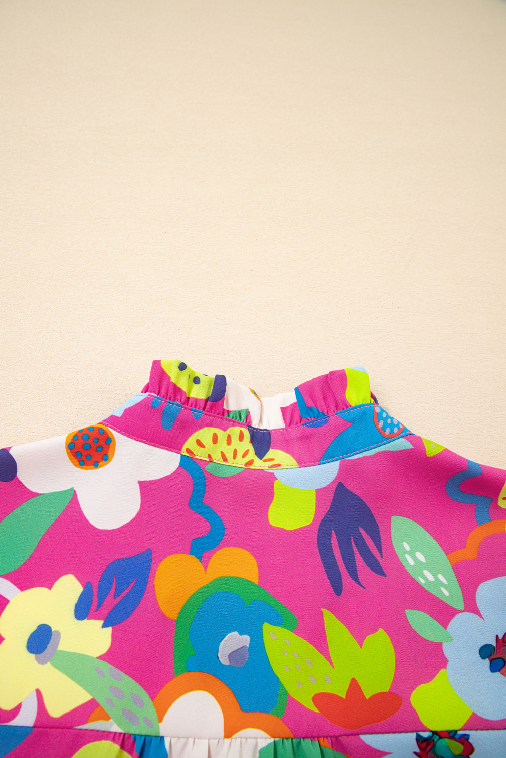 Rose Flower Bomb V Neck Blouse - loveforevers