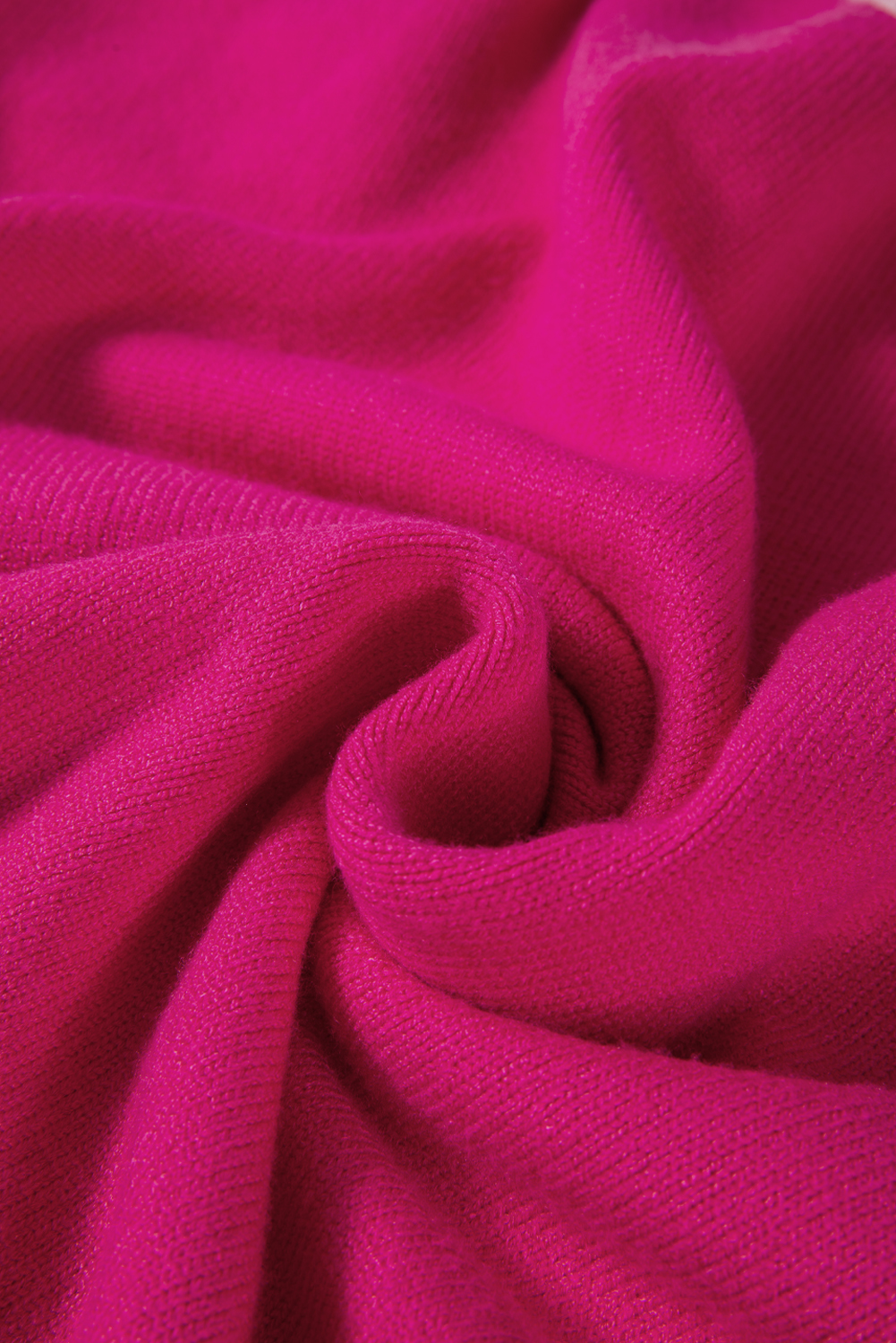 Bonbon Three Tone Contrast Round Neck Loose Sweater - loveforevers