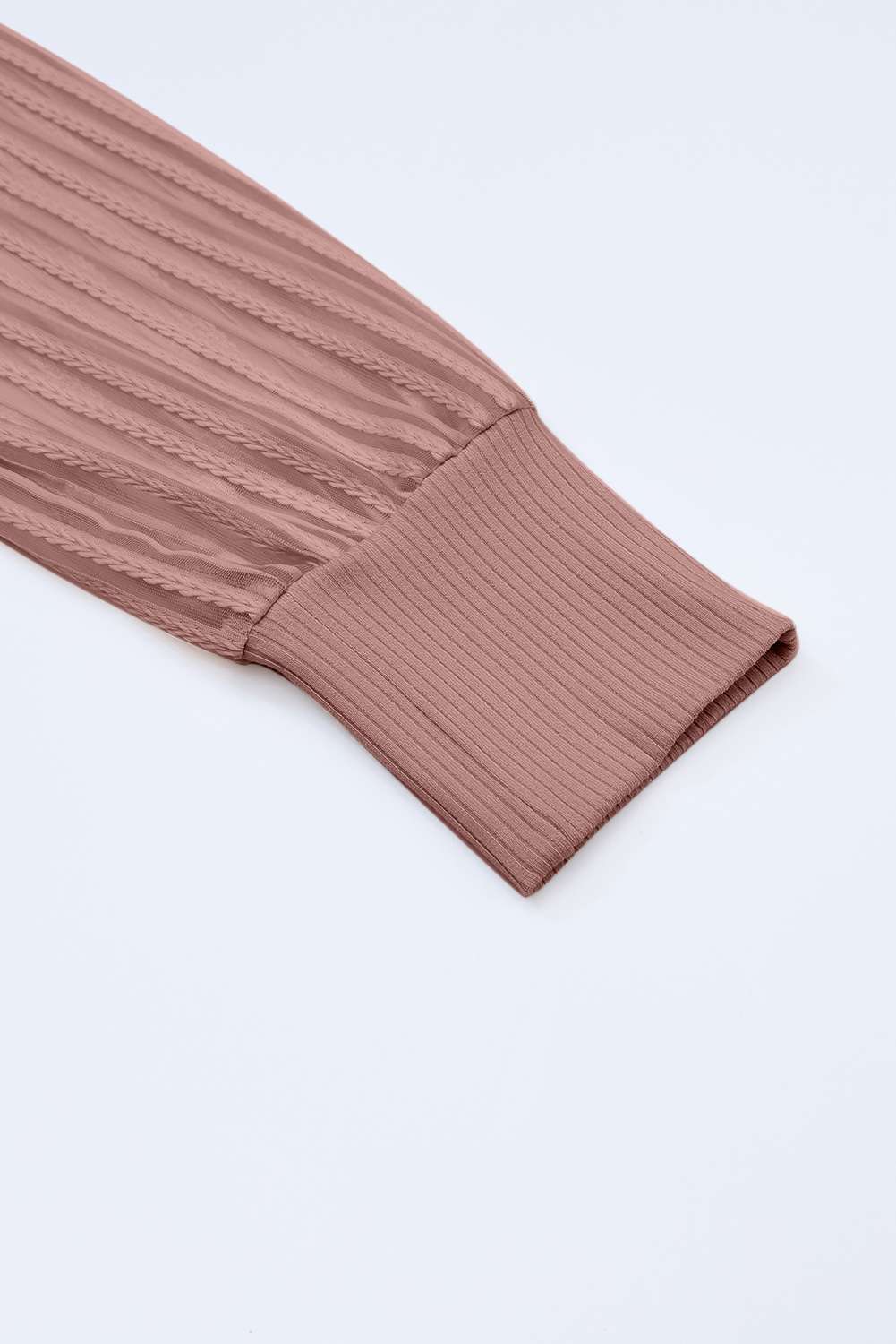 Gray Striped Mesh Long Sleeve Crewneck Ribbed Top - loveforevers