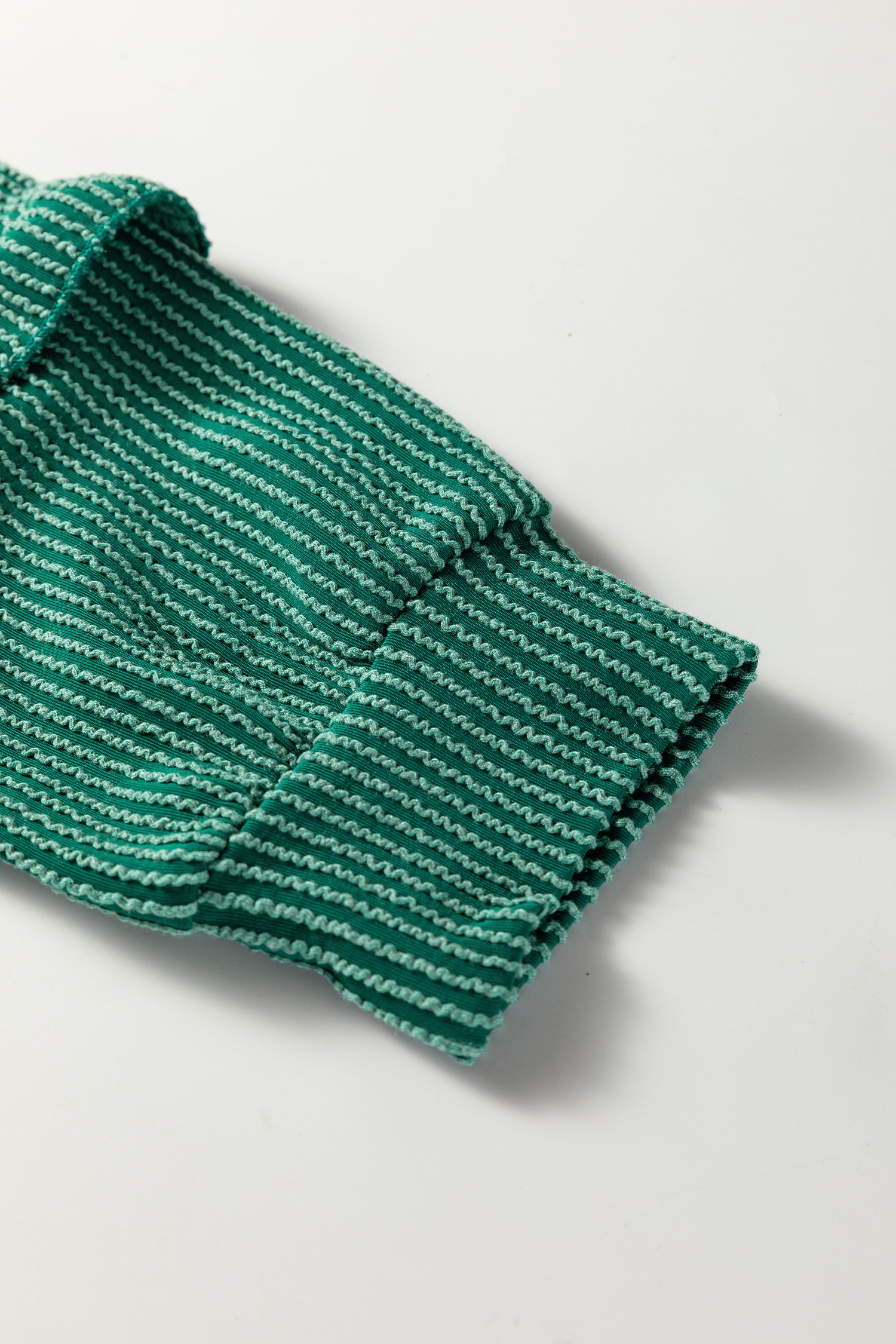 Evergreen Twisted Ribbed Tiered Ruffles Long Sleeve Pullover Top - loveforevers