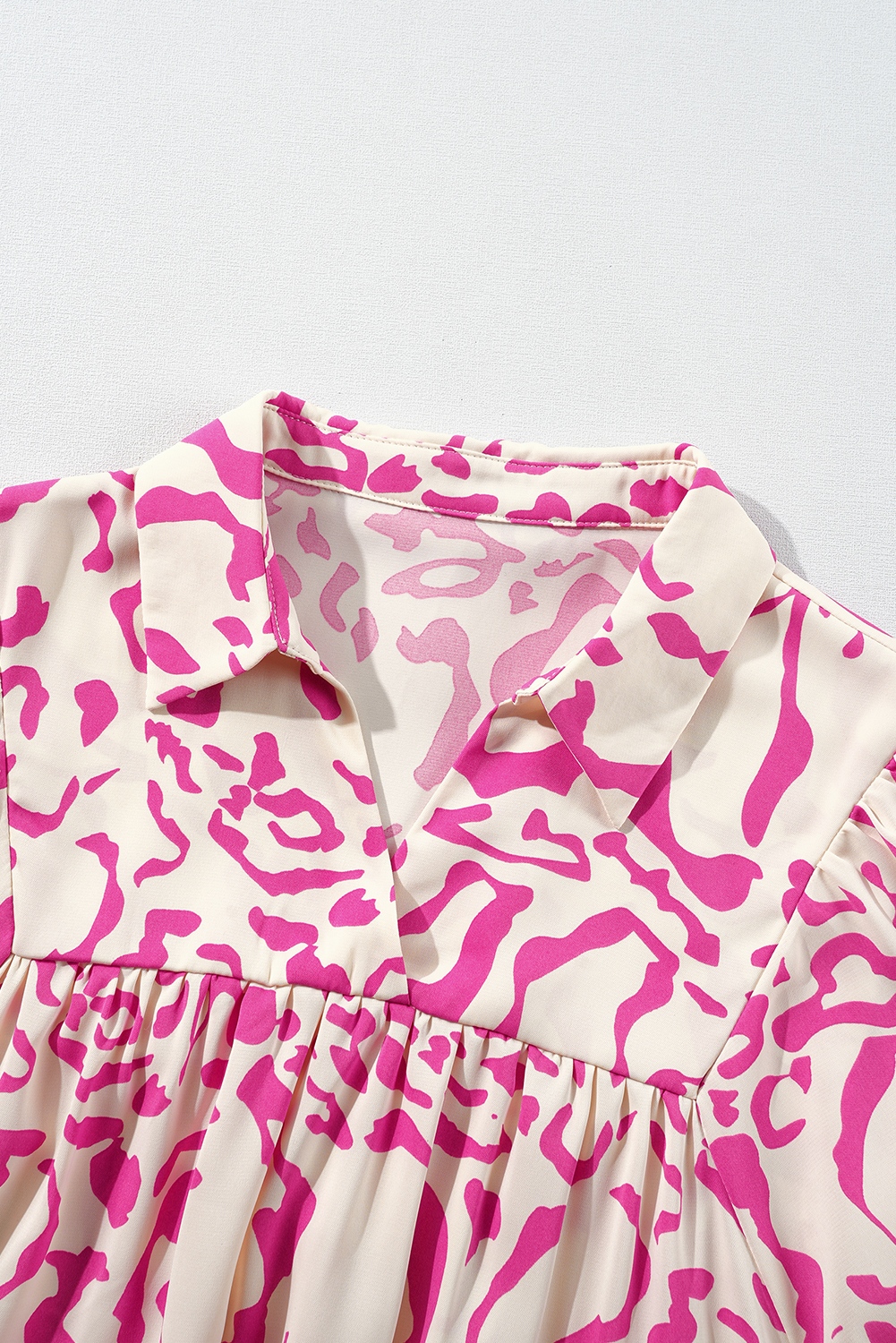 Pink Leopard Print Loose Fit Babydoll Mini Dress - loveforevers