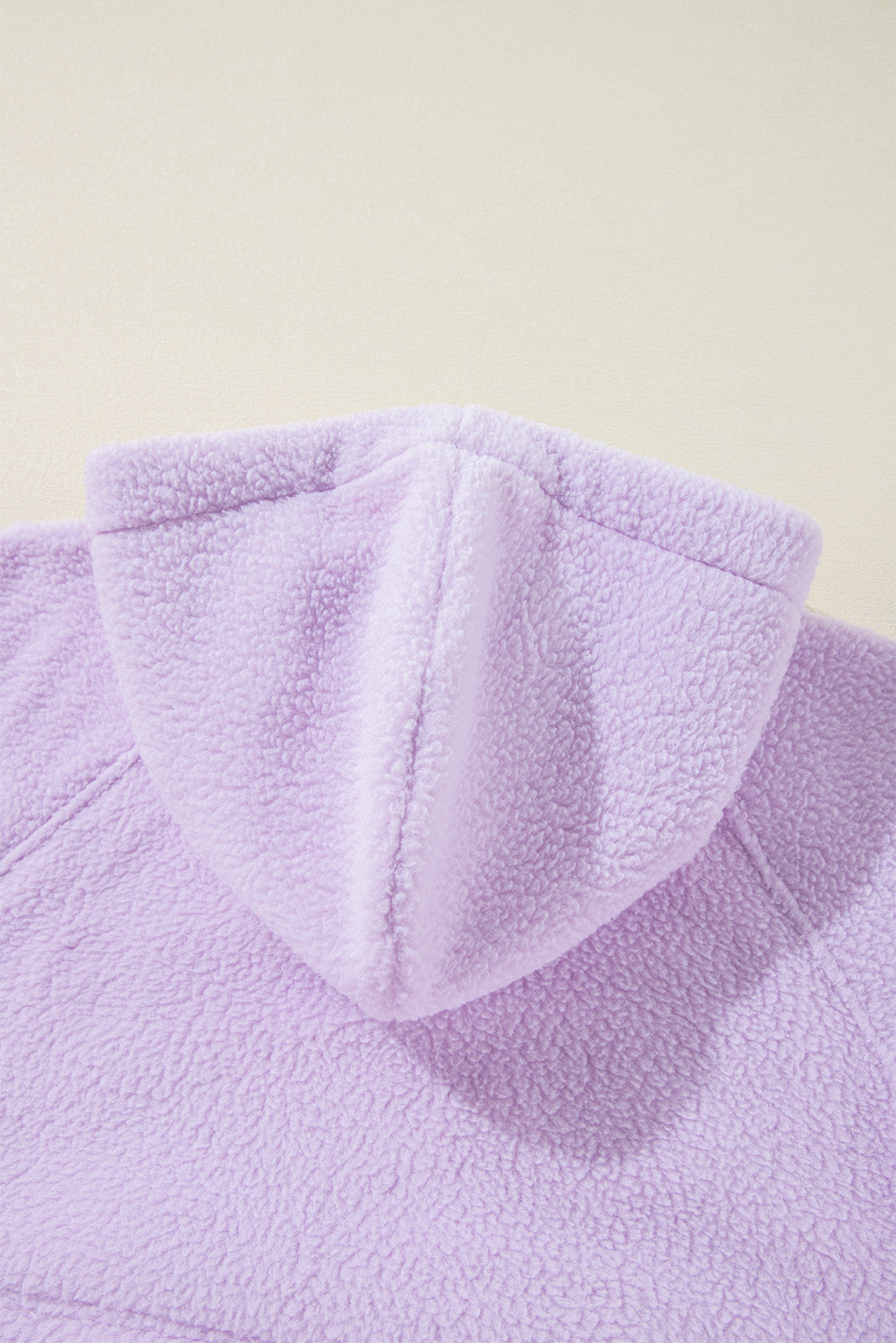 Lavendula Zipped Patch Pocket Fuzzy Drawstring Hoodie - loveforevers
