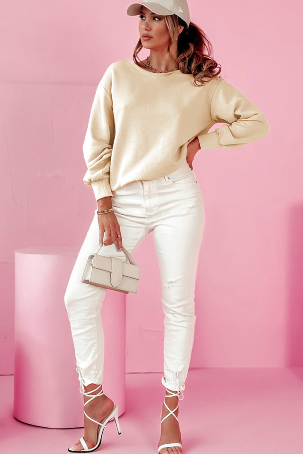 Black Bowknot Dewback Round Neck Sweatshirt - loveforevers