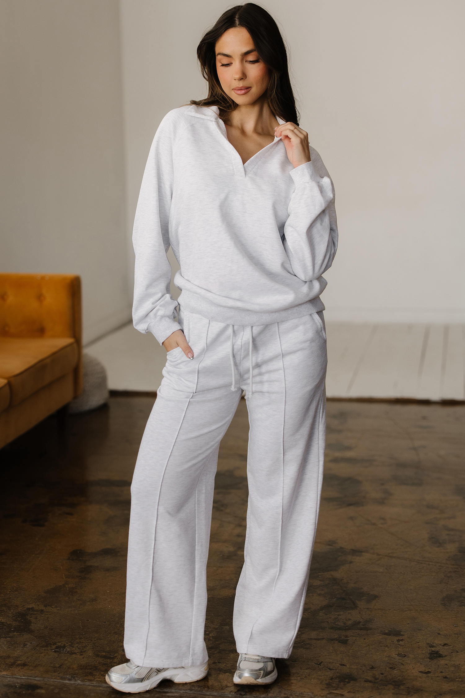 Light Grey Polo Tee Casual Pant Set - loveforevers