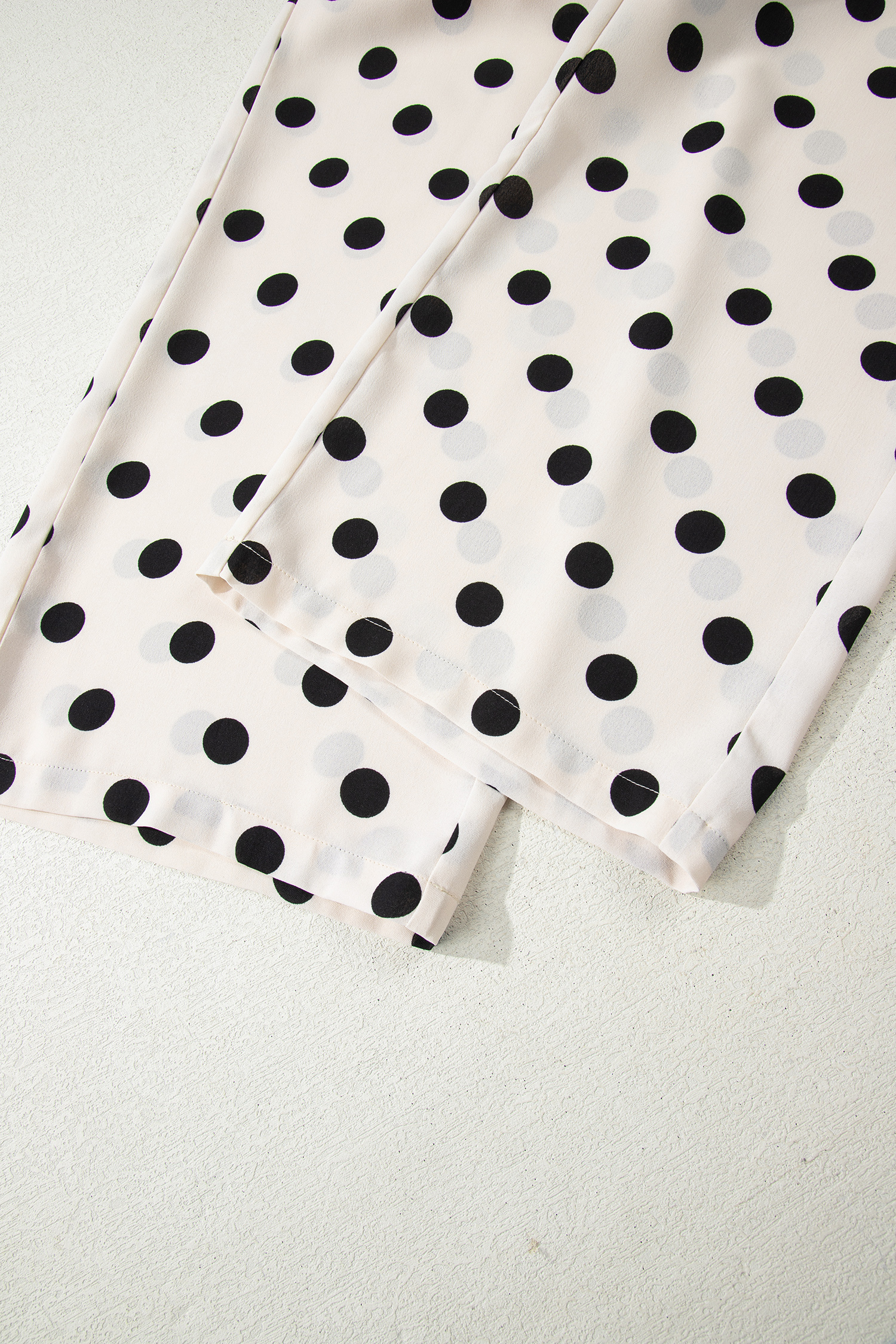 White Polka Dot Print Patched Pocket Loose Pants - loveforevers