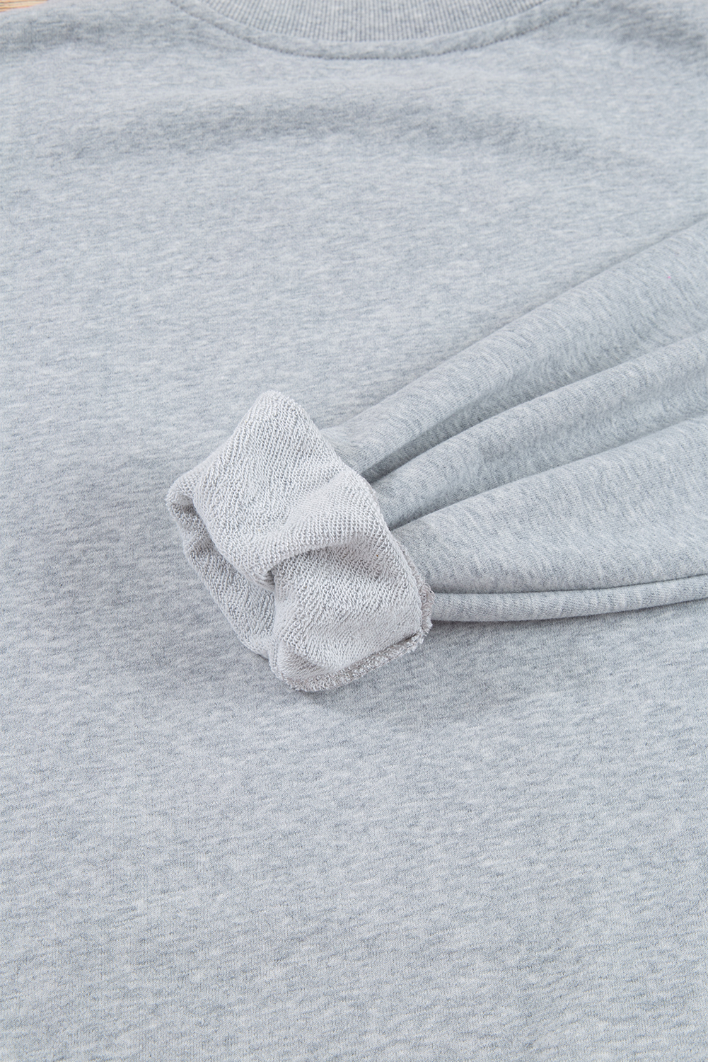 Navy Blue Plain Drop Shoulder Crewneck Pullover Sweatshirt - loveforevers