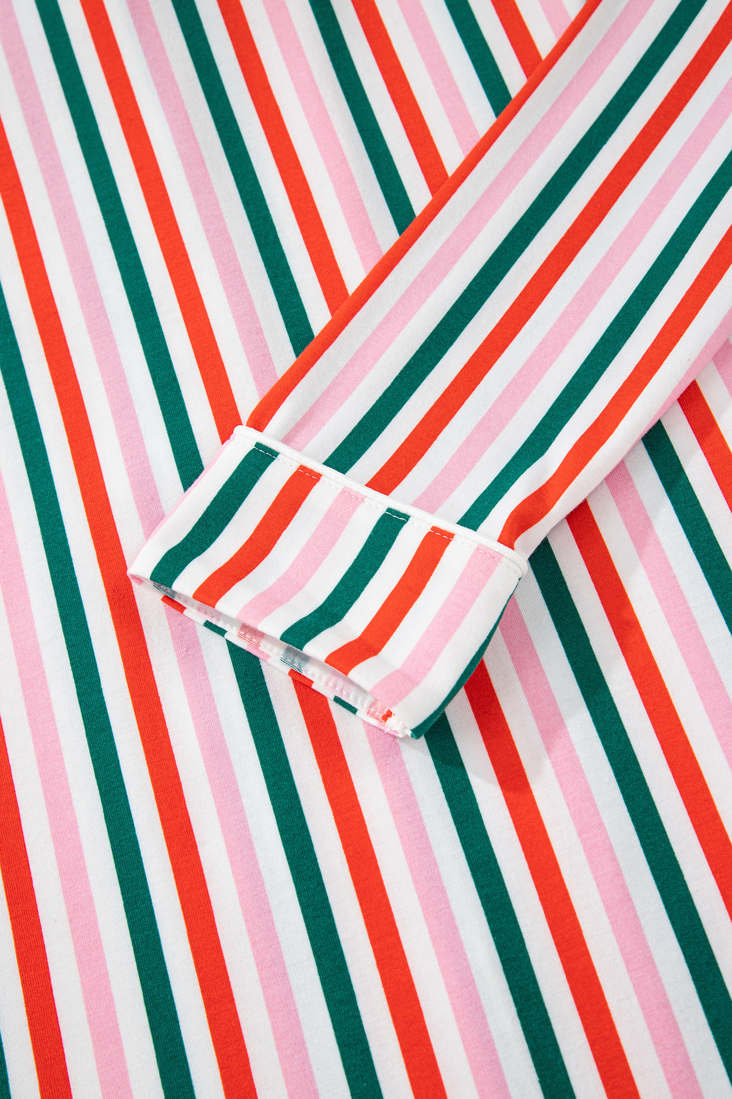 Pink Stripe Christmas Long Sleeve Shirt Style Lounge Dress - loveforevers