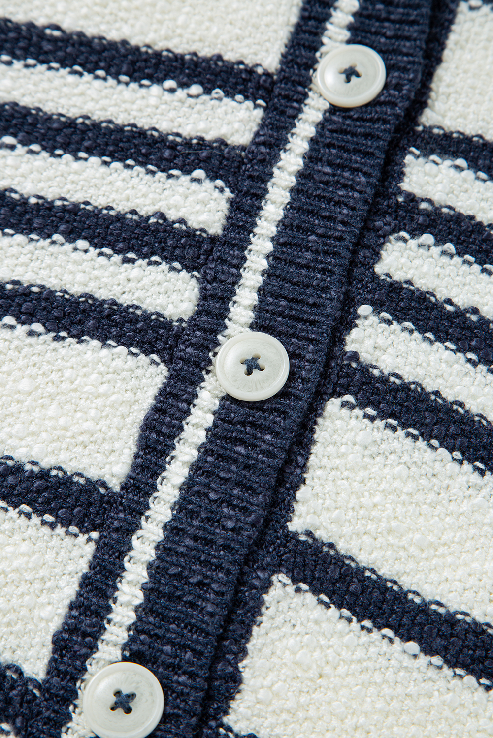 Blue Stripe Loose Buttoned V Neck Sweater Vest - loveforevers