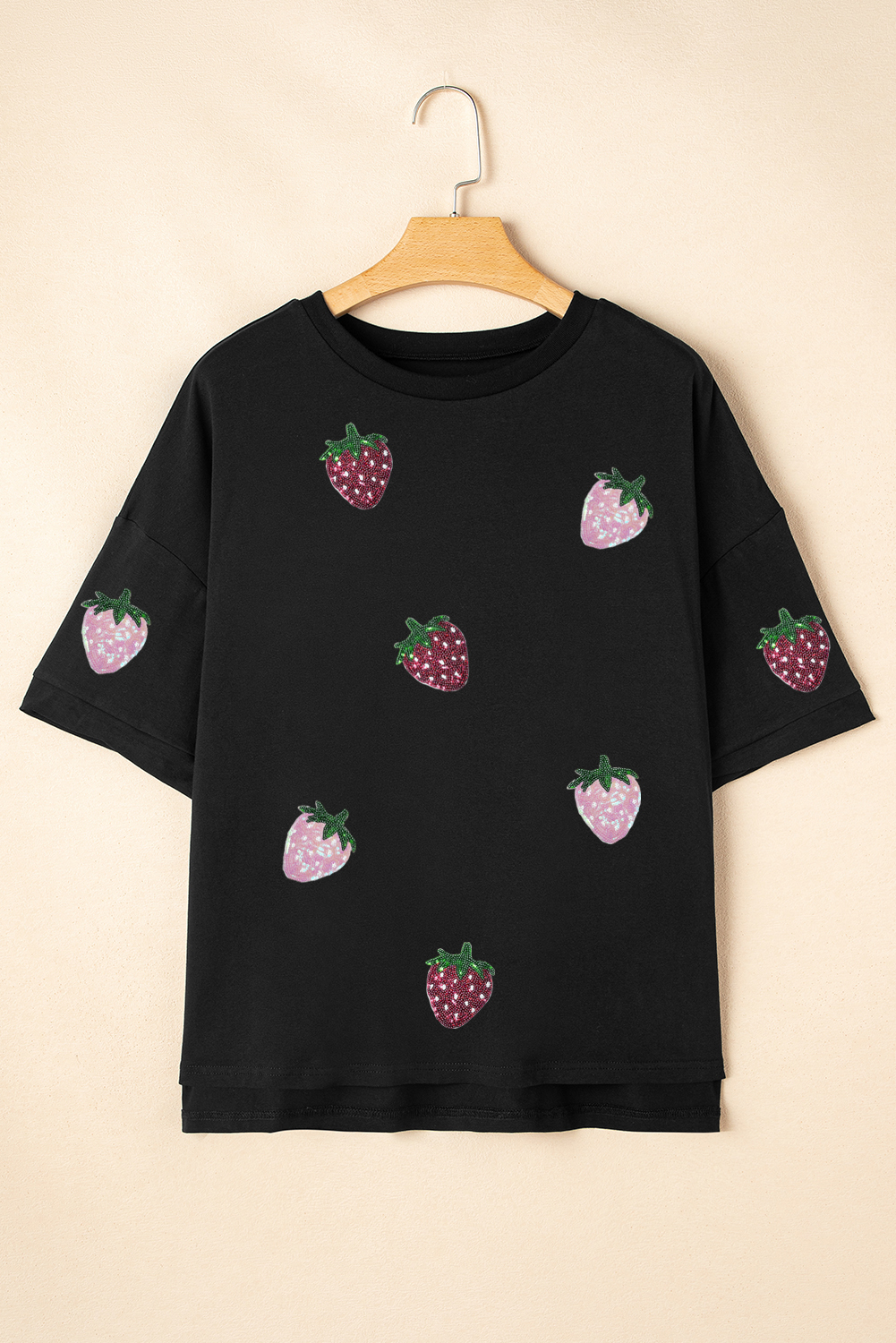 Black Sequin USA Bow Graphic Independence Day T Shirt - loveforevers