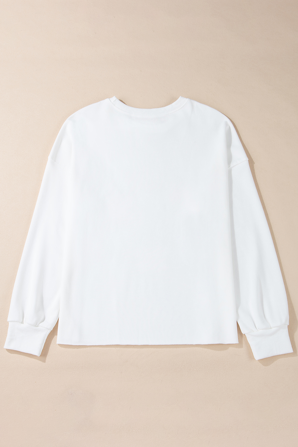 White Bowknot Pattern Drop Shoulder Loose Sweatshirt - loveforevers