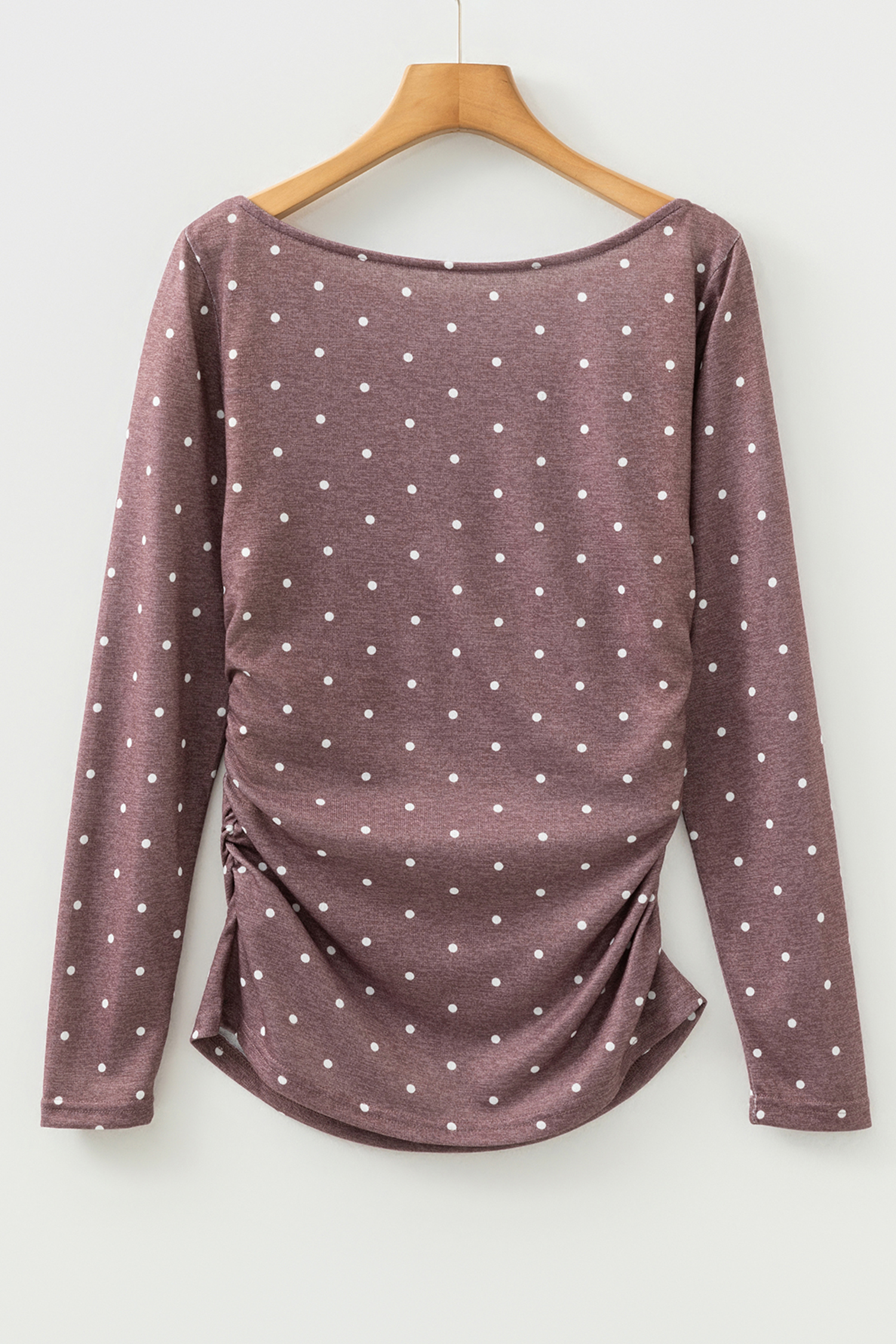 Jet Stream Polka Dot Boat Neck Knit Long Sleeve T Shirt - loveforevers