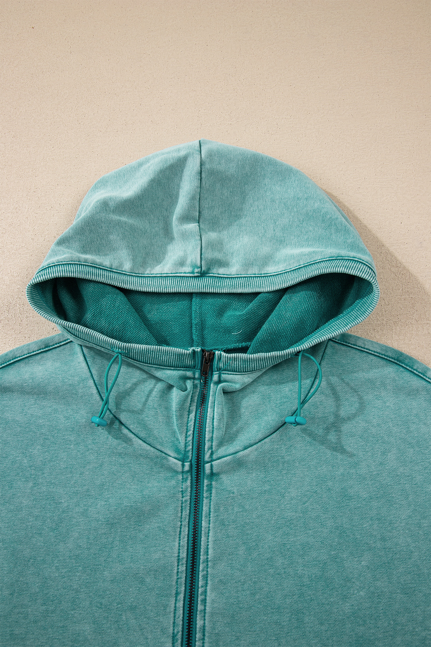 Canton Half Zip Kangaroo Pocket Mineral Wash Baggy Hoodie - loveforevers