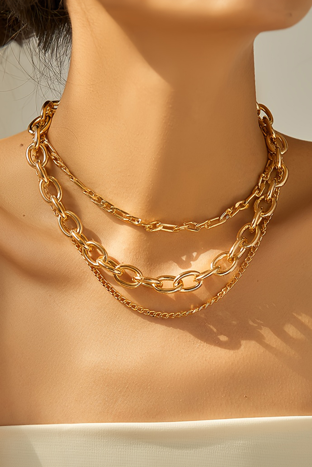 Gold Plated Chain 3pcs Necklace Set - loveforevers