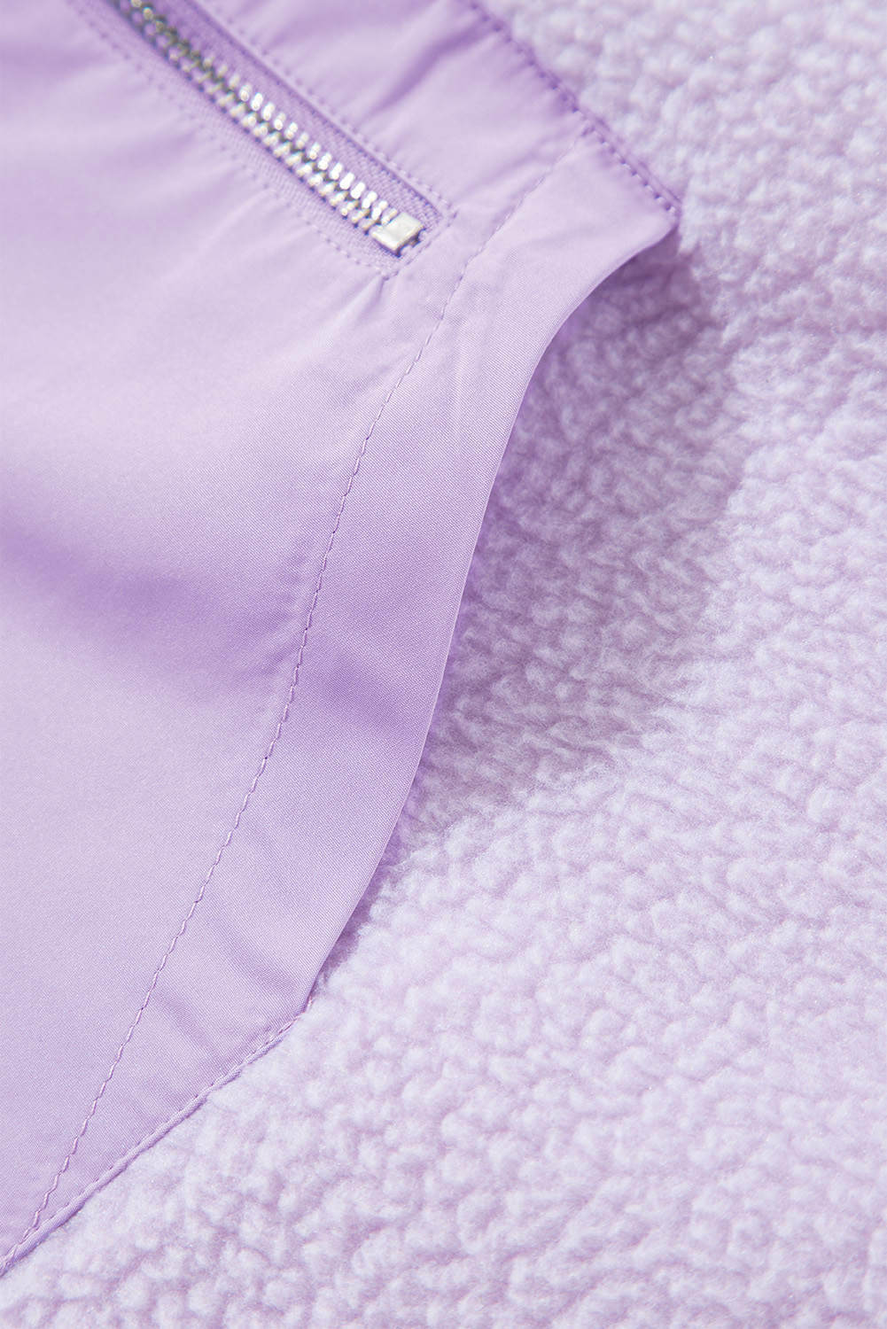 Lavendula Zipped Patch Pocket Fuzzy Drawstring Hoodie - loveforevers