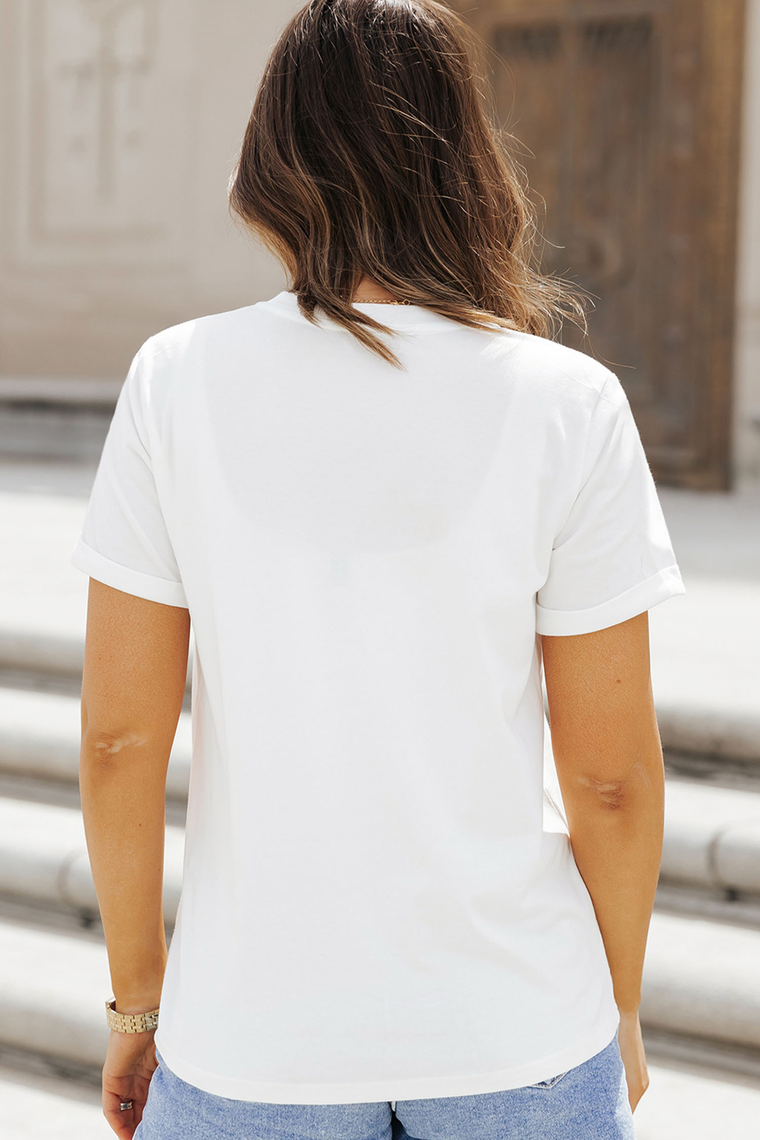 White Lucky Mom Club Vibrant Printed Casual T Shirt - loveforevers