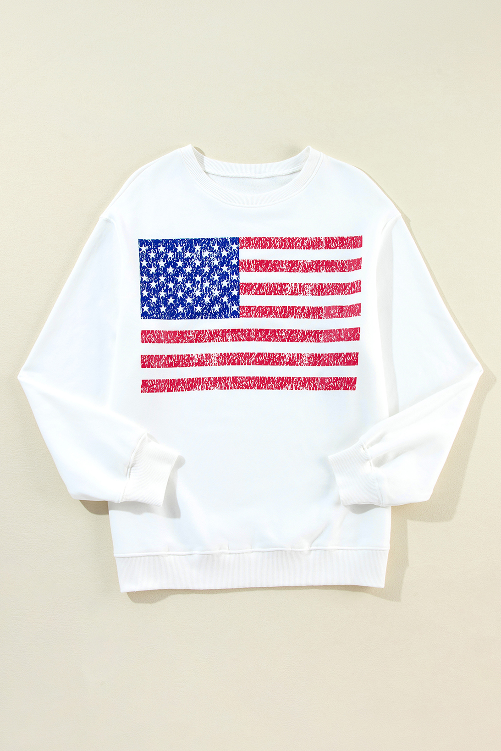 White American Flag Graphic Drop Shoulder Loose Sweatshirt - loveforevers