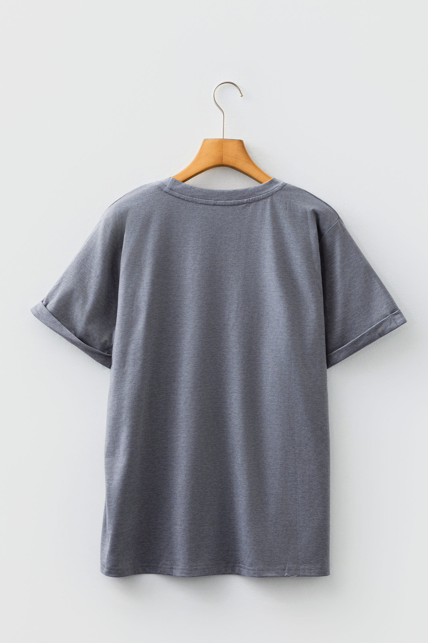 Gray Flag Pattern Sunflower Graphic Crew Neck Tee - loveforevers