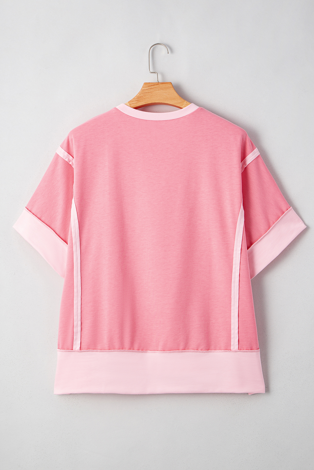 Smoke Green Half Sleeve Raw Seam High Low Side Split Top - loveforevers