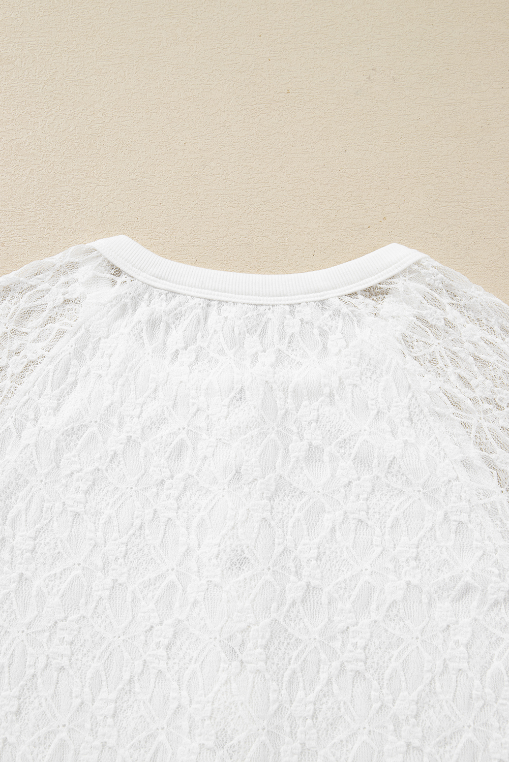 White Sheer Lace Long Sleeve Slim Henley Top - loveforevers