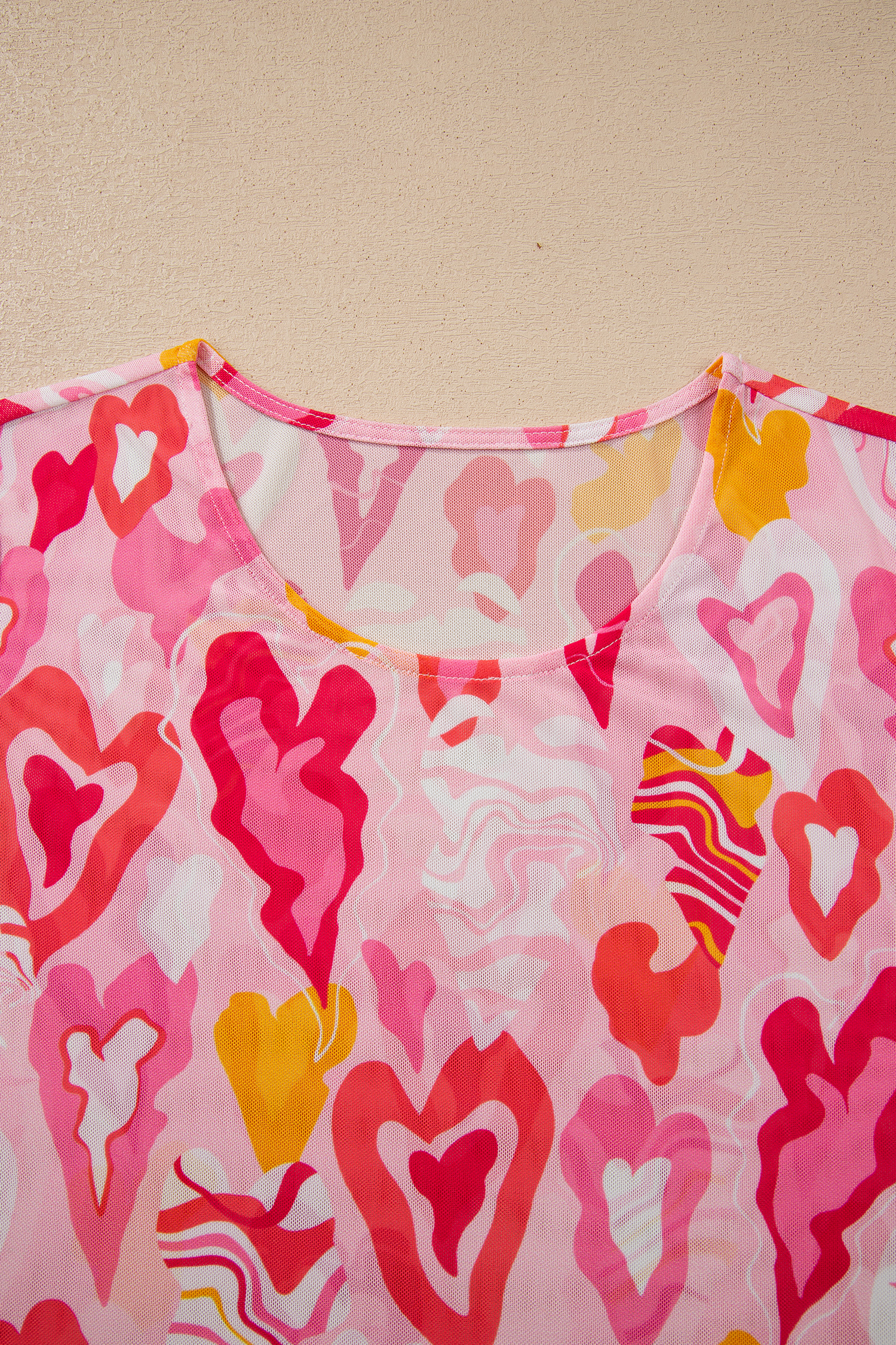 Rose Valentine Heart Mesh Long Sleeve Top - loveforevers