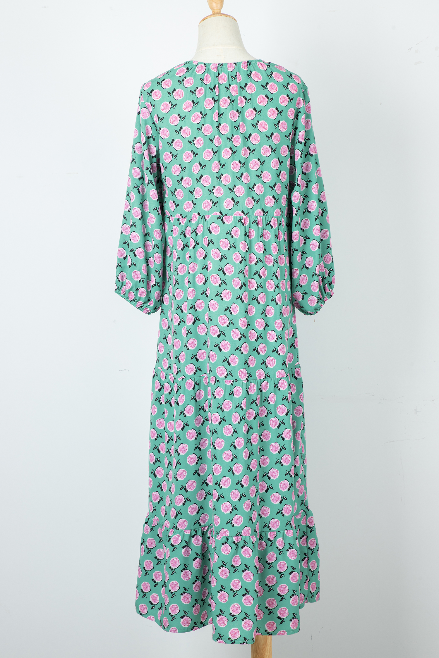 Sky Blue Boho Printed Half Sleeve Maxi Dress - loveforevers