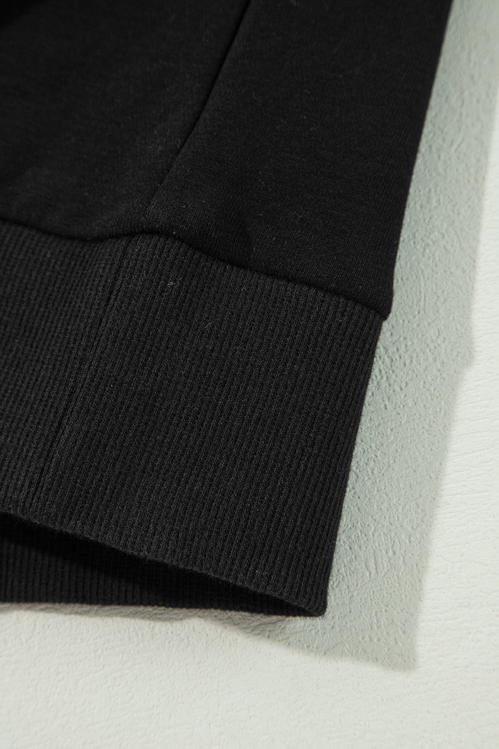 Black Contrast Rainbow Trim Drop Shoulder Pullover Sweatshirt - loveforevers