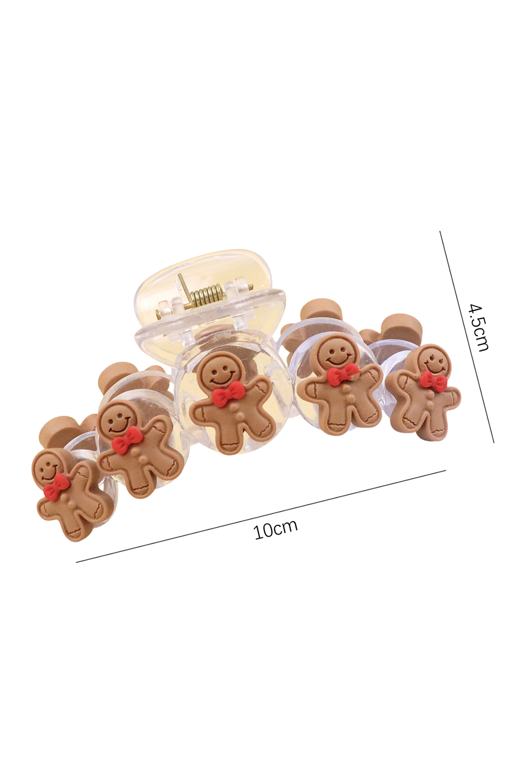 Light French Beige Cute Gingerbread Man Christmas Fashion Hair Claw Clip - loveforevers