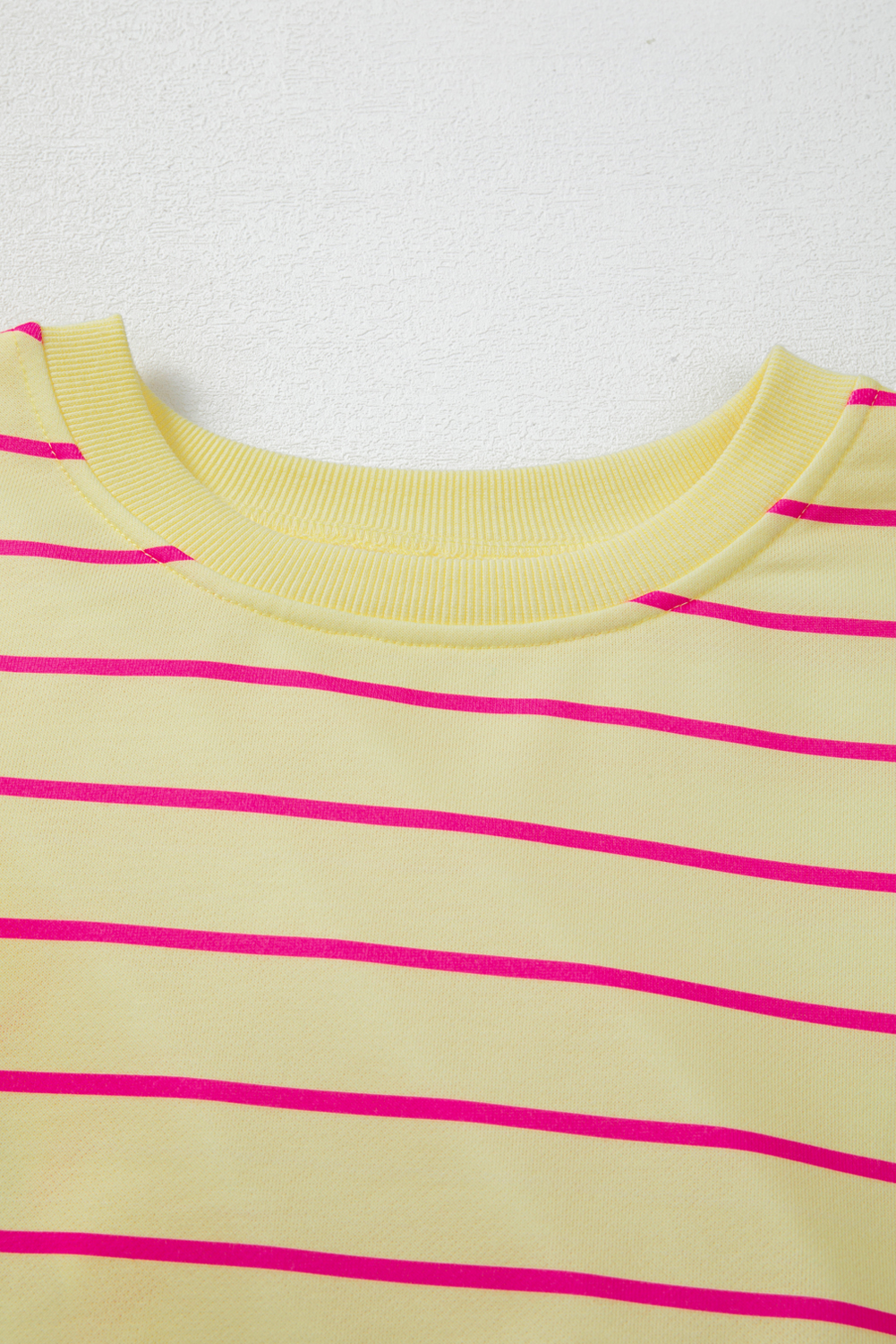 Blue Stripe Stylish Overlap Detail Drop Shoulder Pullover Sweatshirt - loveforevers