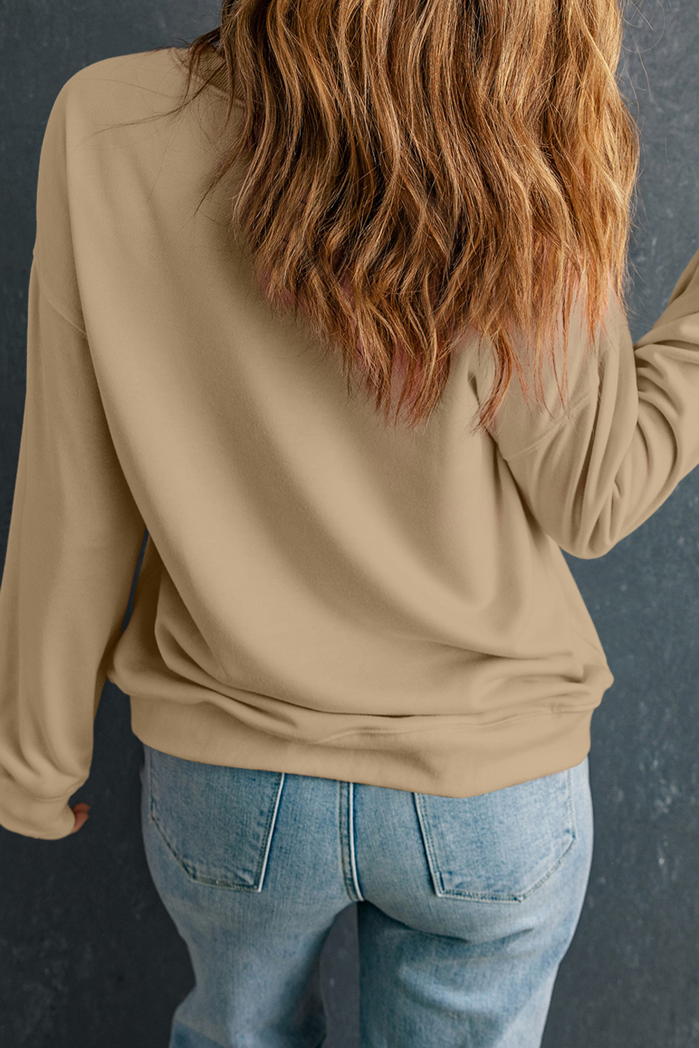 Khaki Embroidered Clover Pattern St Patrick Pullover Sweatshirt - loveforevers