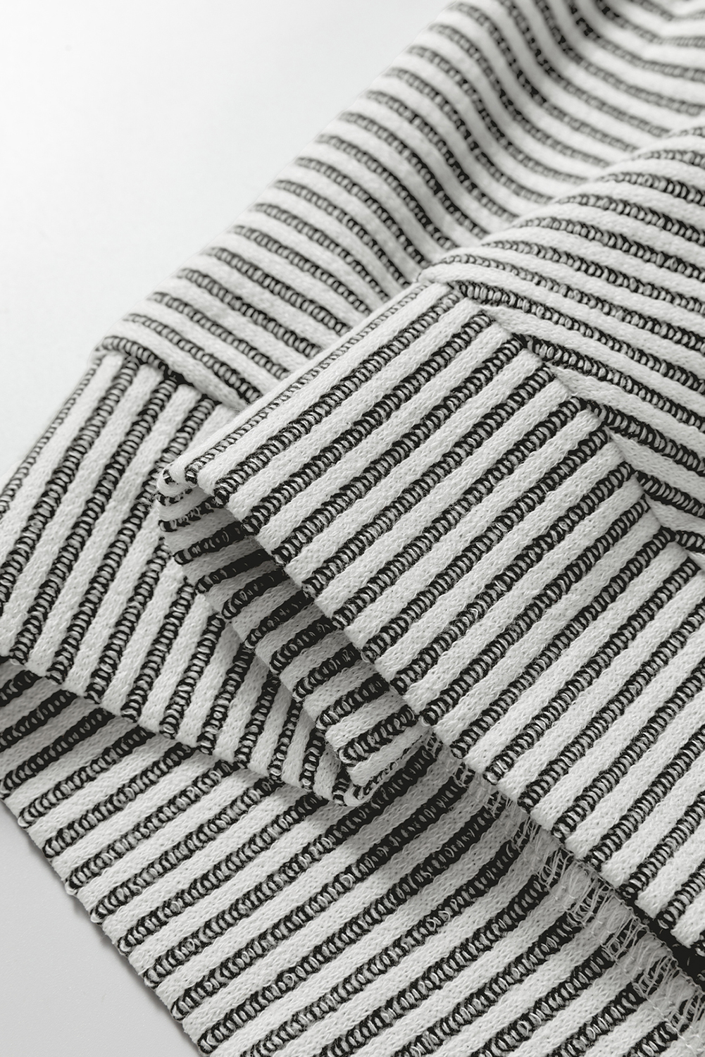 Gray Ribbed Knit Round Neck Long Lantern Sleeve Top - loveforevers