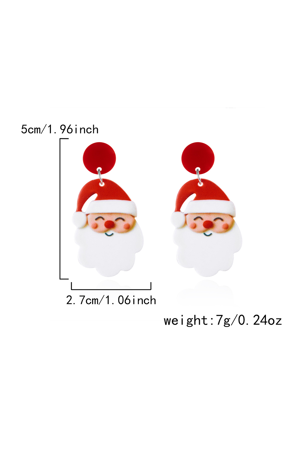 Fiery Red Father Christmas Dangle Earrings - loveforevers