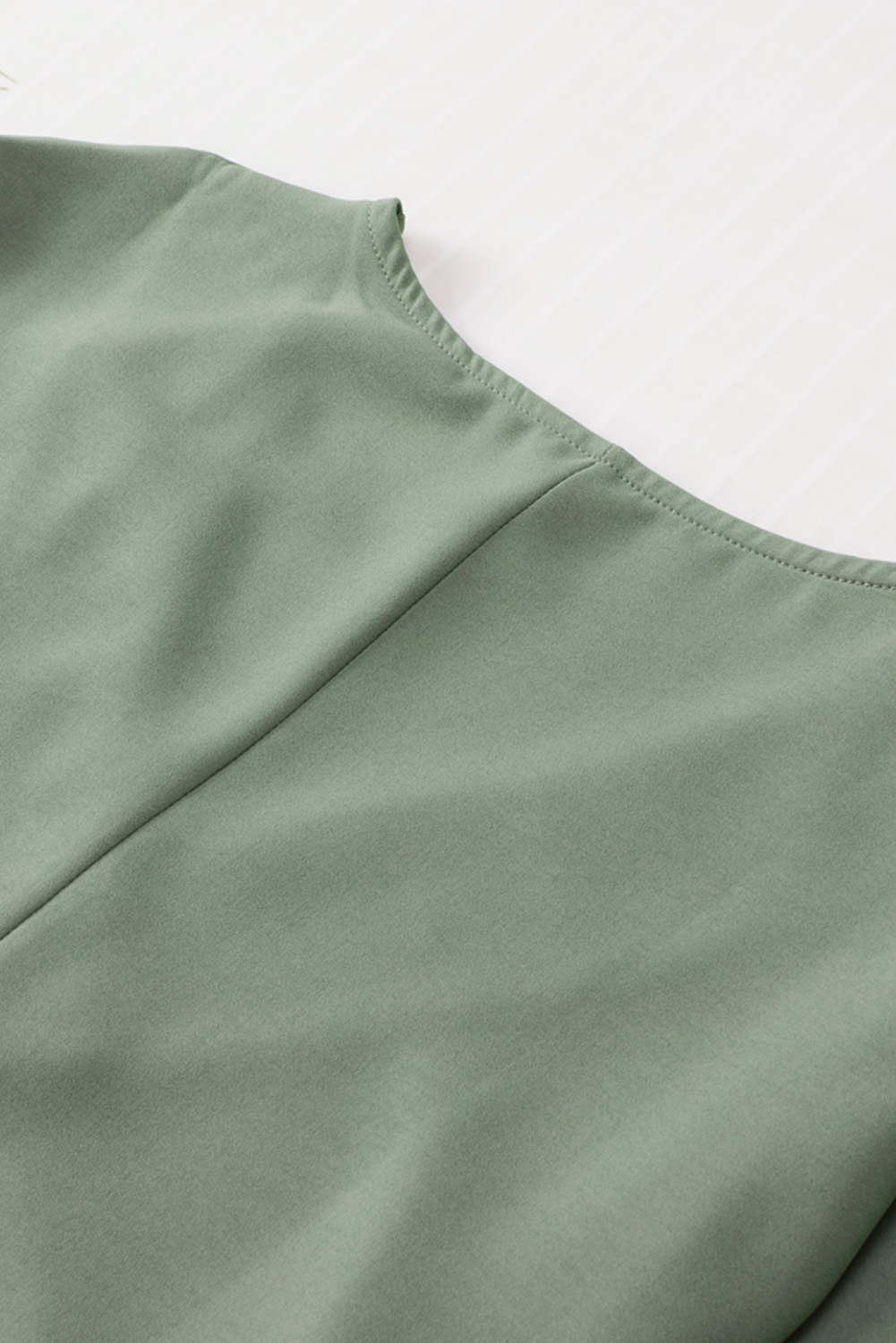 Green V Neck 3/4 Sleeve High Low Hem Shirt - loveforevers