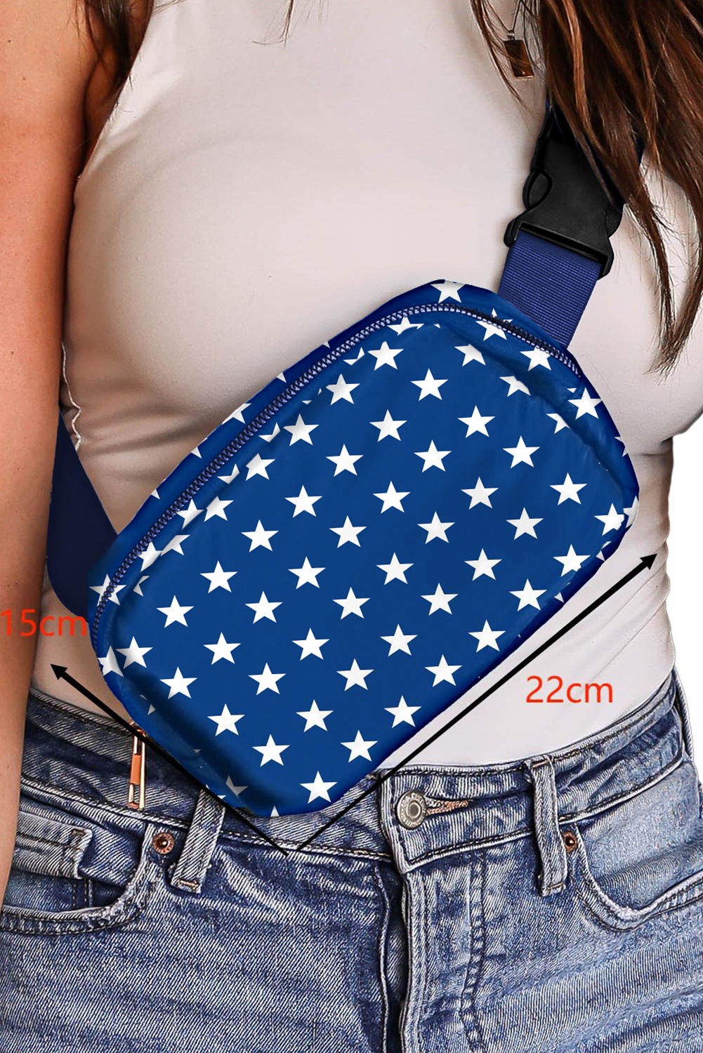 Bluing Independent Day Flag Star Printed Crossbody Bag - loveforevers