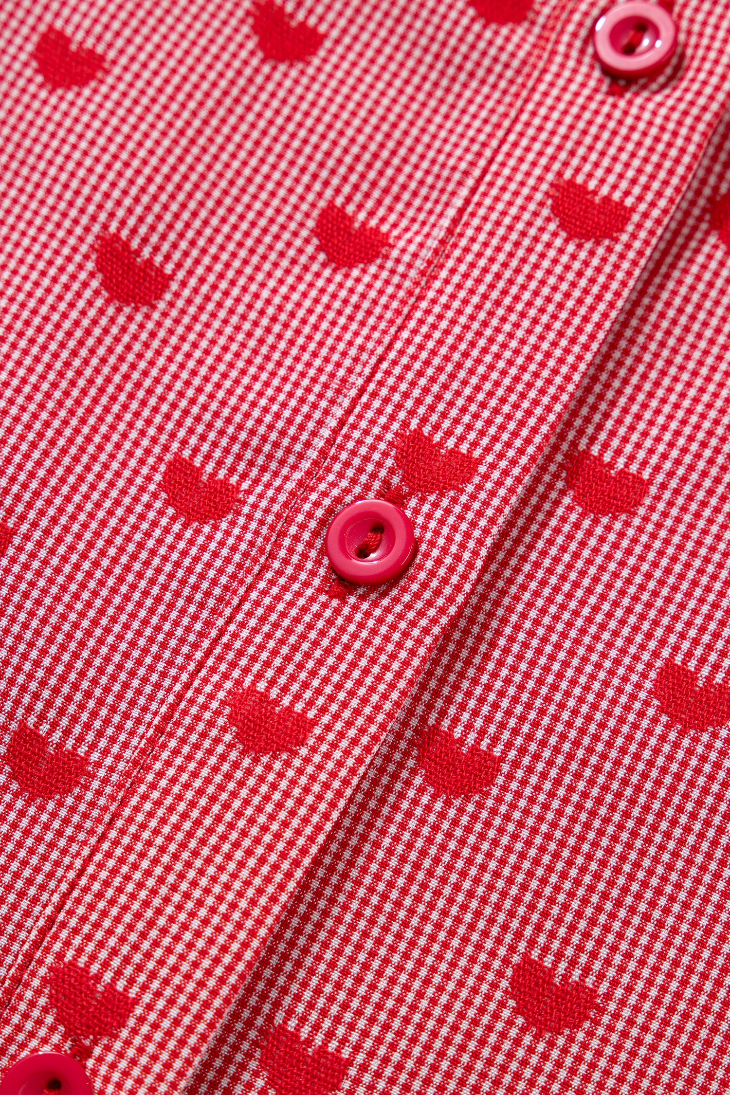 Red Heart Shape Print Half Sleeve Loose Valentine Shirt - loveforevers