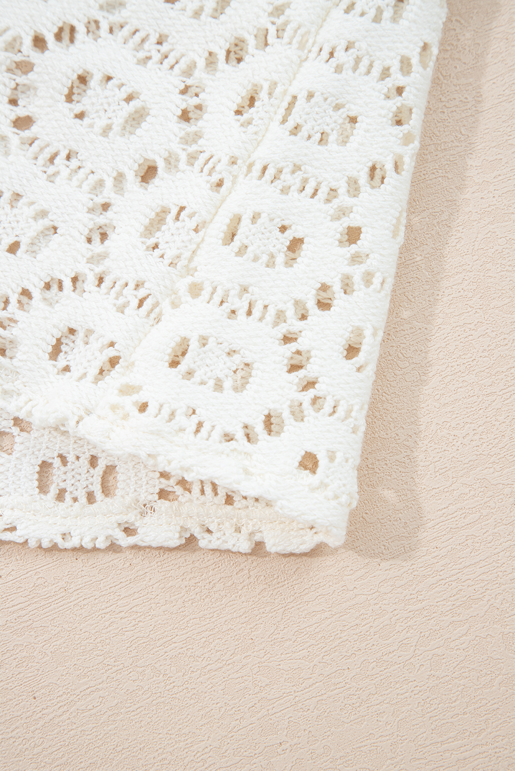 Beige Flower Lace V Neck Ruffled Sleeve Top - loveforevers