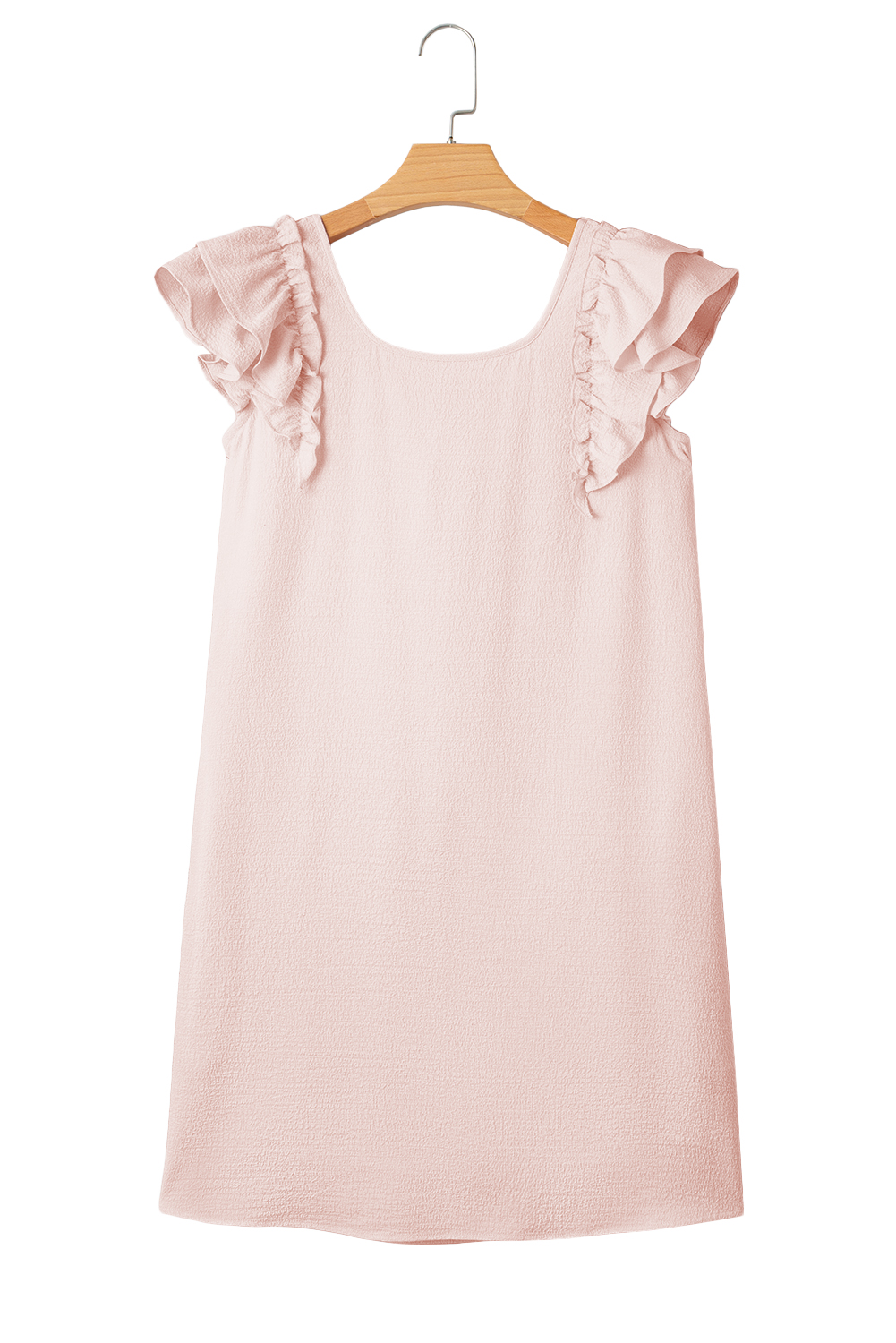 Beau Blue Textured Bow Knot Frilled Butterfly Sleeve Blouse - loveforevers