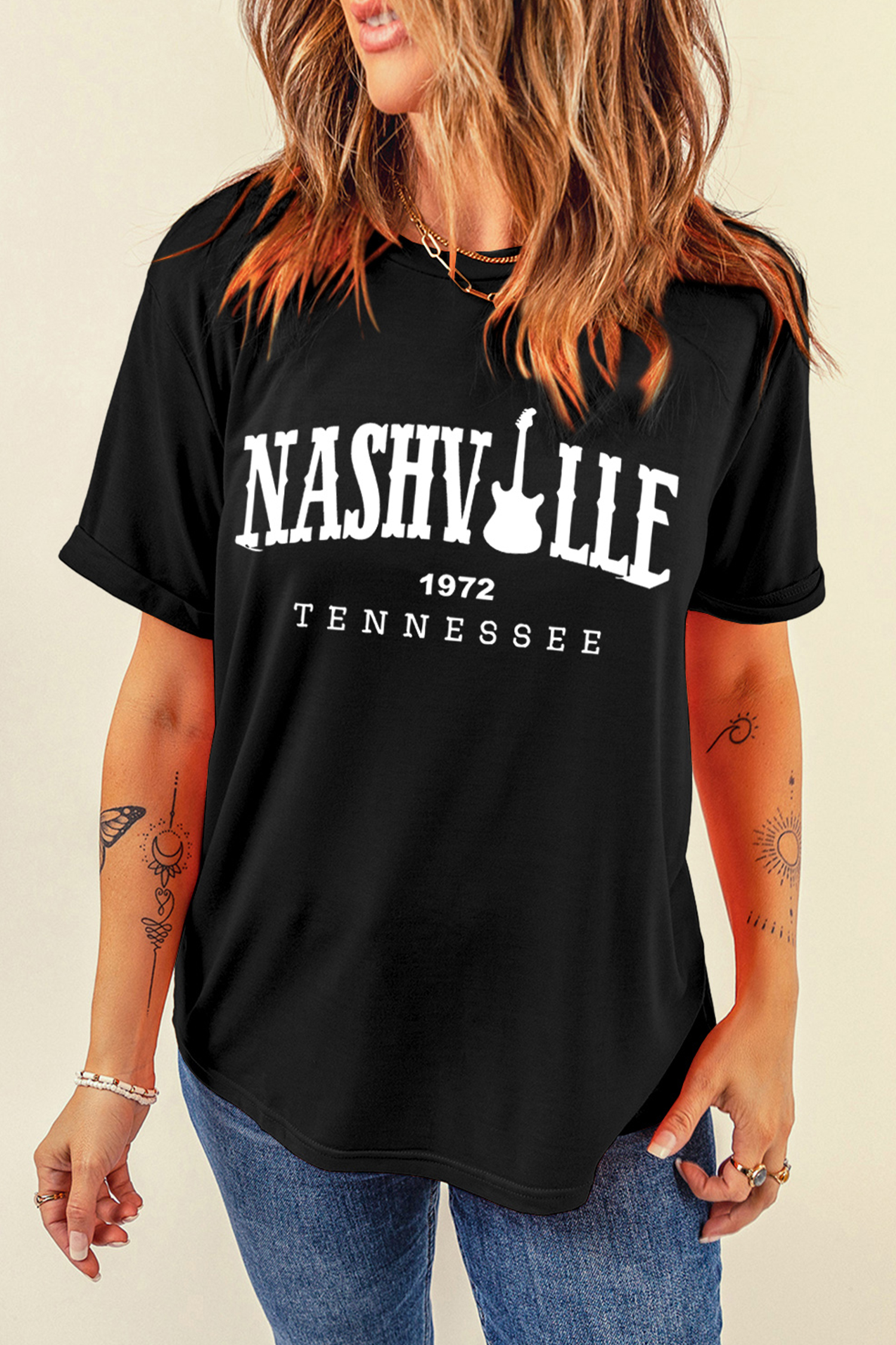 Black NASHVILLE TENNESSEE Country Music T Shirt - loveforevers