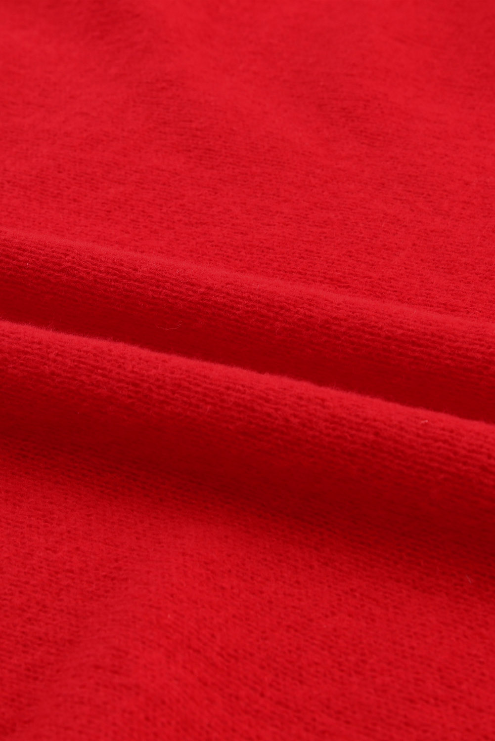 Fiery Red Merry Letter Embroidered High Neck Sweater - loveforevers